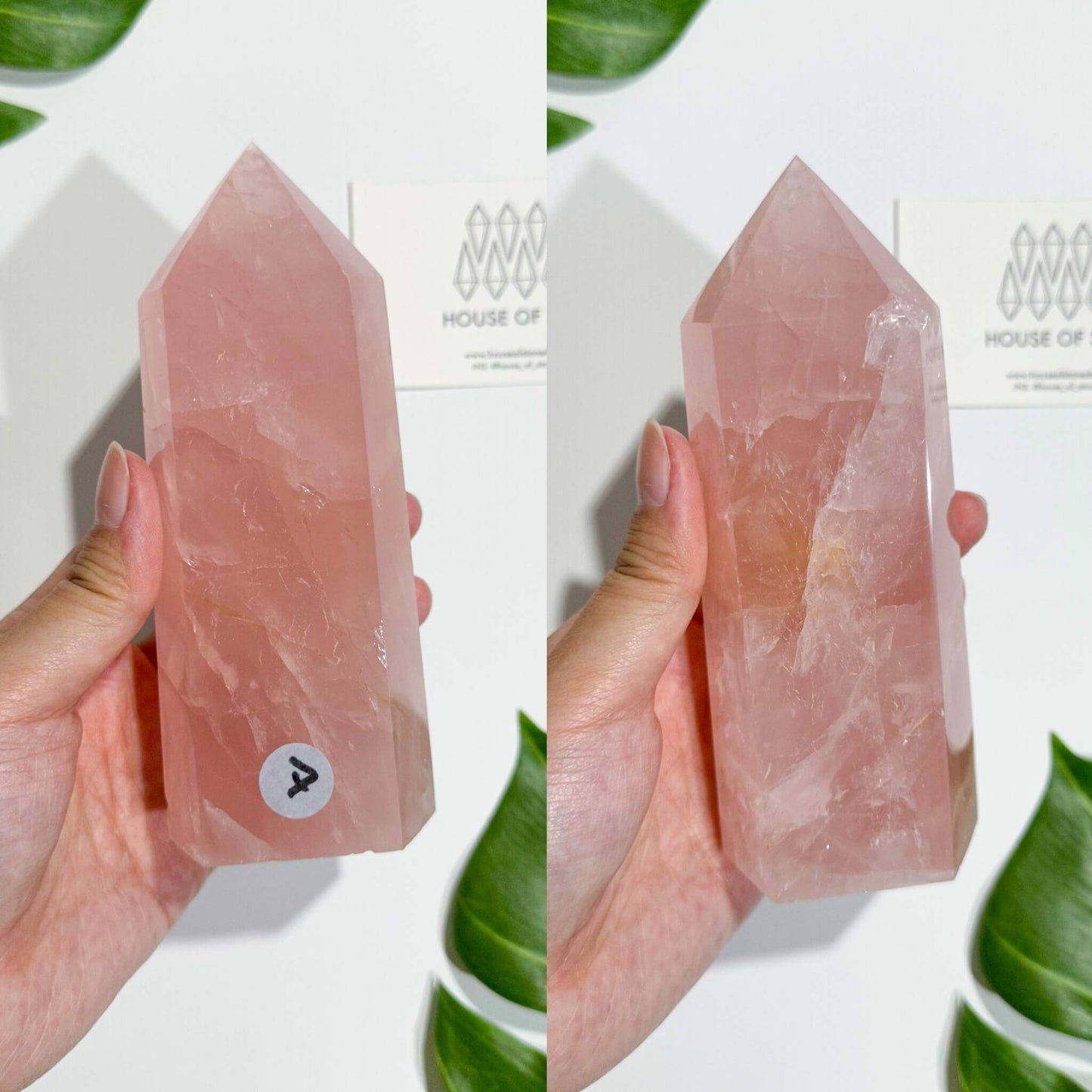 Natural Large Rose Quartz Tower/Rose Quartz Crystal Point Tower Wand/Juicy Rose Quartz Obelisk/Heart Chakra Healing/AAA