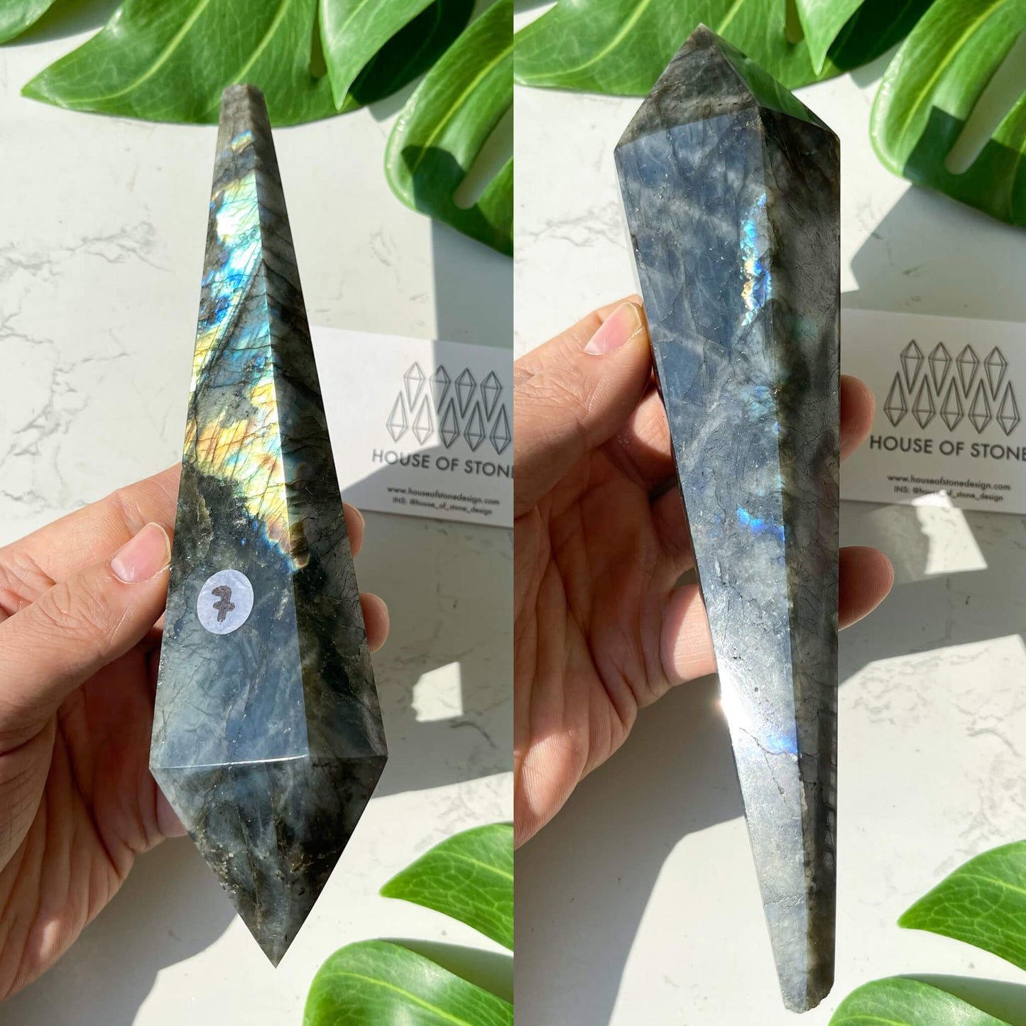 Natural Labradorite Wand/Rainbow Labradorite Crystal Point Wand/Labradorite Crystal Handle/Labradorite Stem/Wedding Bouquet Handle/Chakra Healing/AAA