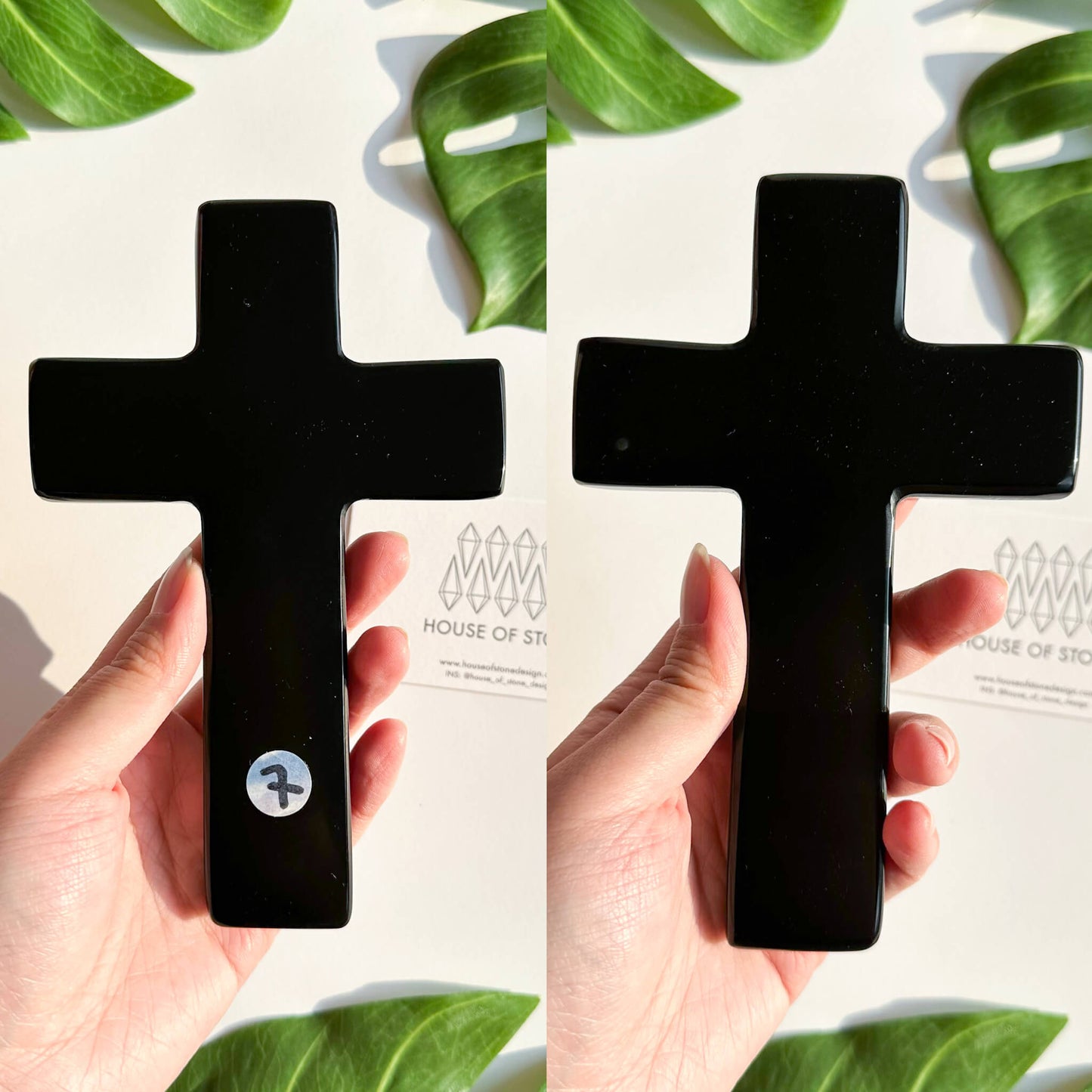 Natural Black Obsidian Cross/Large Hand carved Black Obsidian Cross/Gemstone Obsidian Cross/Crystal Cross/Root Chakra Healing/Altar Tools