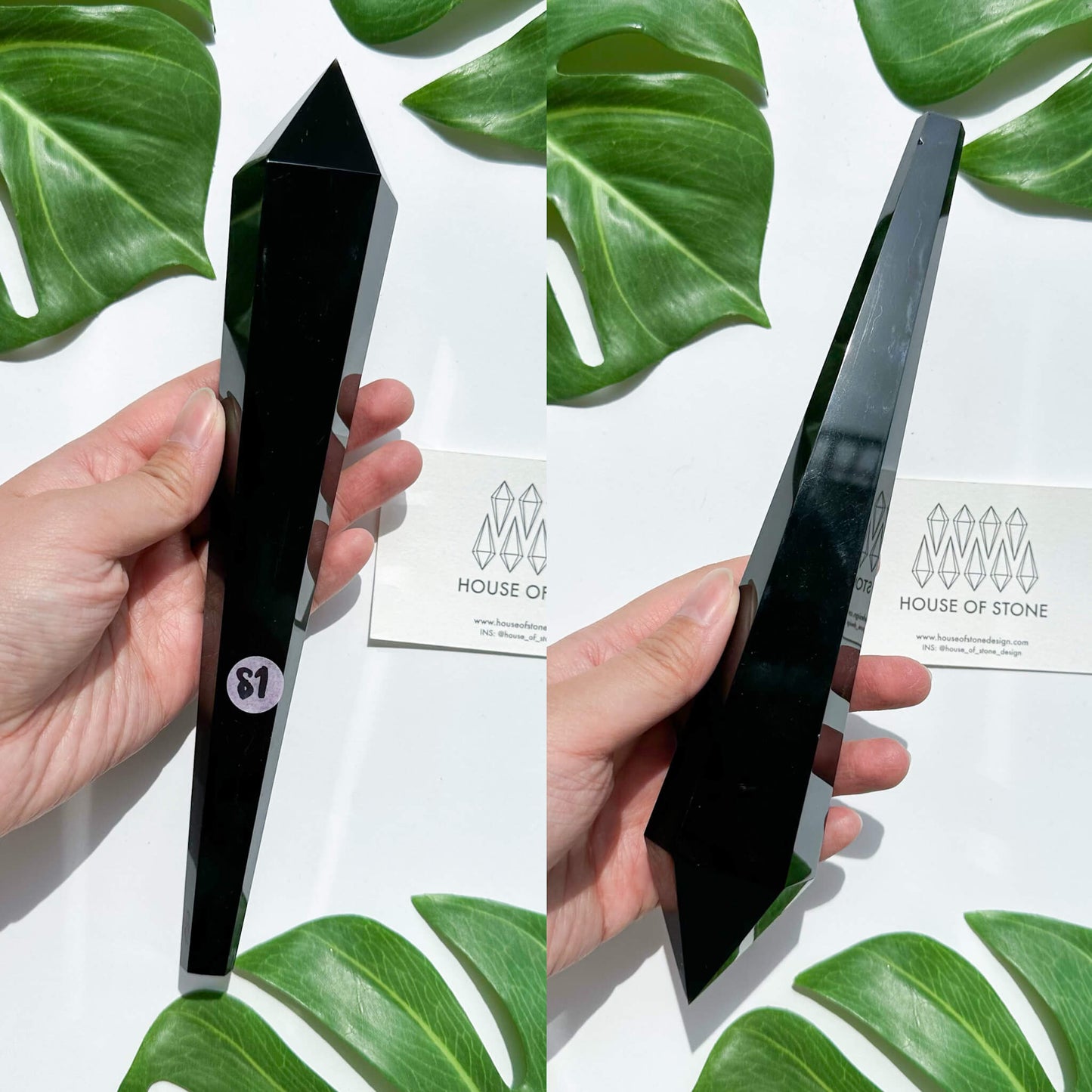 Natural Black Obsidian Wand/High Quality Black Obsidian Point Wand/Crystal Gemstone Obsidian Wand Handle/Obsidian Stem/Root Chakra Healing/AAA