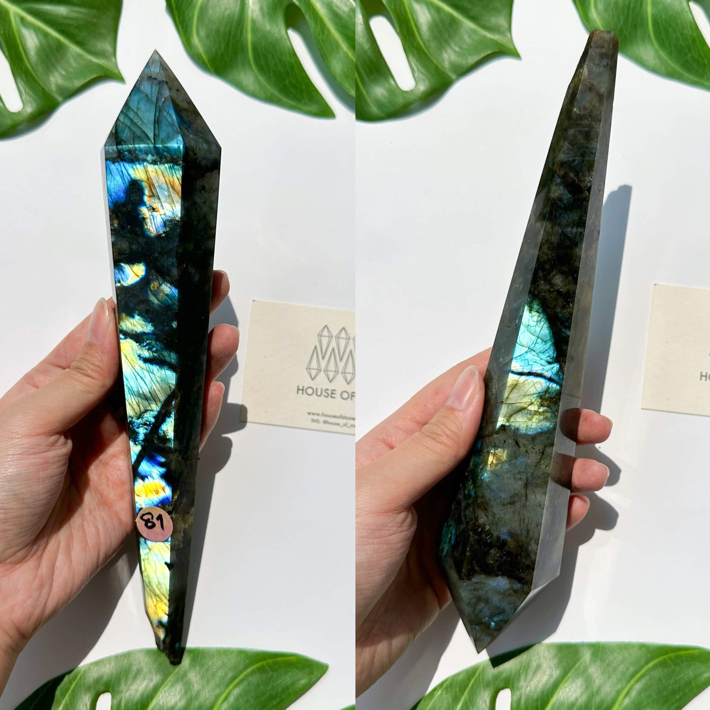 Natural Labradorite Wand/Rainbow Labradorite Crystal Point Wand/Labradorite Crystal Handle/Labradorite Stem/Wedding Bouquet Handle/Chakra Healing/AAA