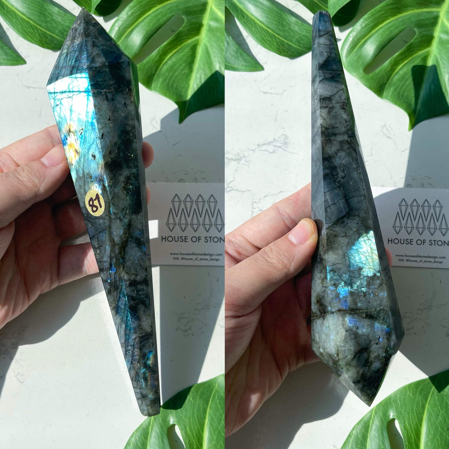 Natural Labradorite Wand/Rainbow Labradorite Crystal Point Wand/Labradorite Crystal Handle/Labradorite Stem/Wedding Bouquet Handle/Chakra Healing/AAA