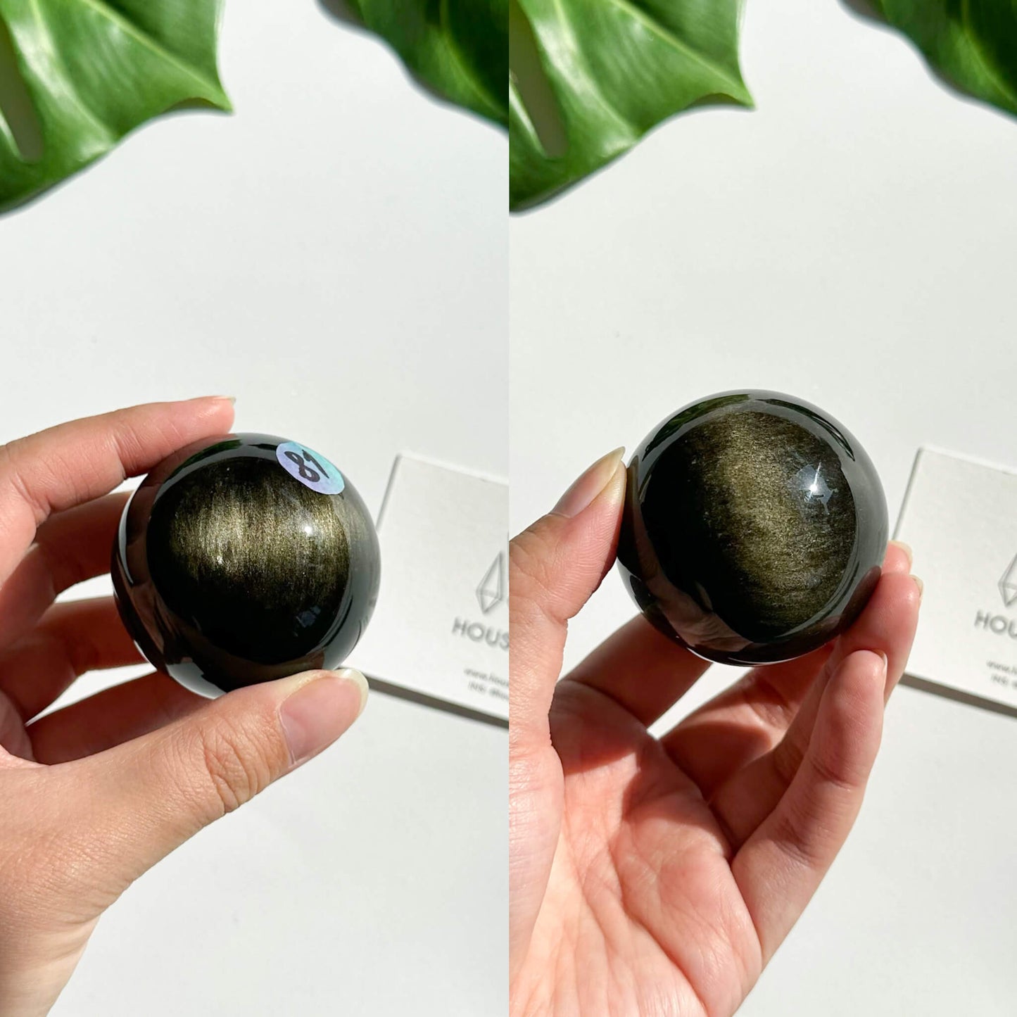 Natural Rare Gold Sheen Obsidian/Large Gold Obsidian Sphere/AAA