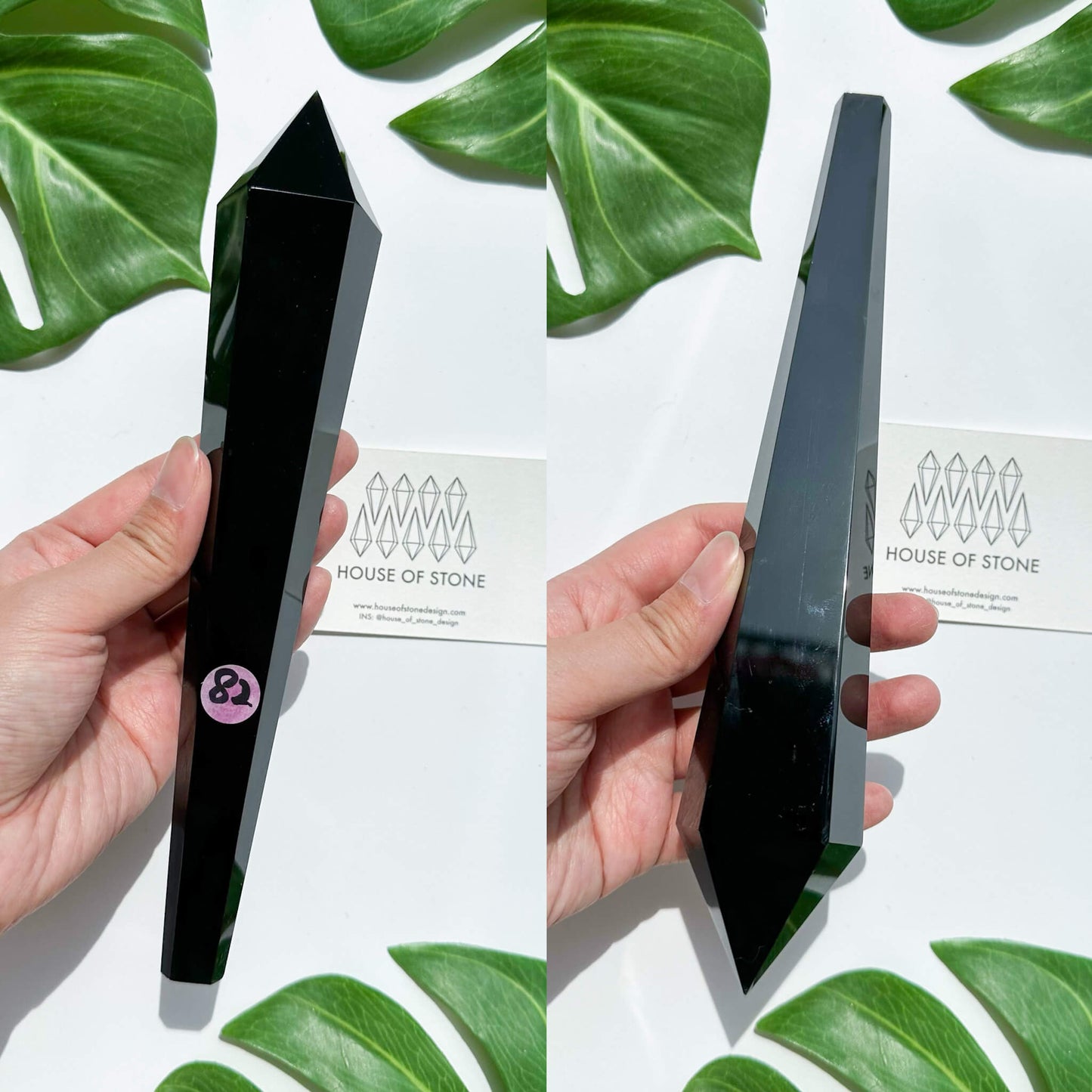 Natural Black Obsidian Wand/High Quality Black Obsidian Point Wand/Crystal Gemstone Obsidian Wand Handle/Obsidian Stem/Root Chakra Healing/AAA