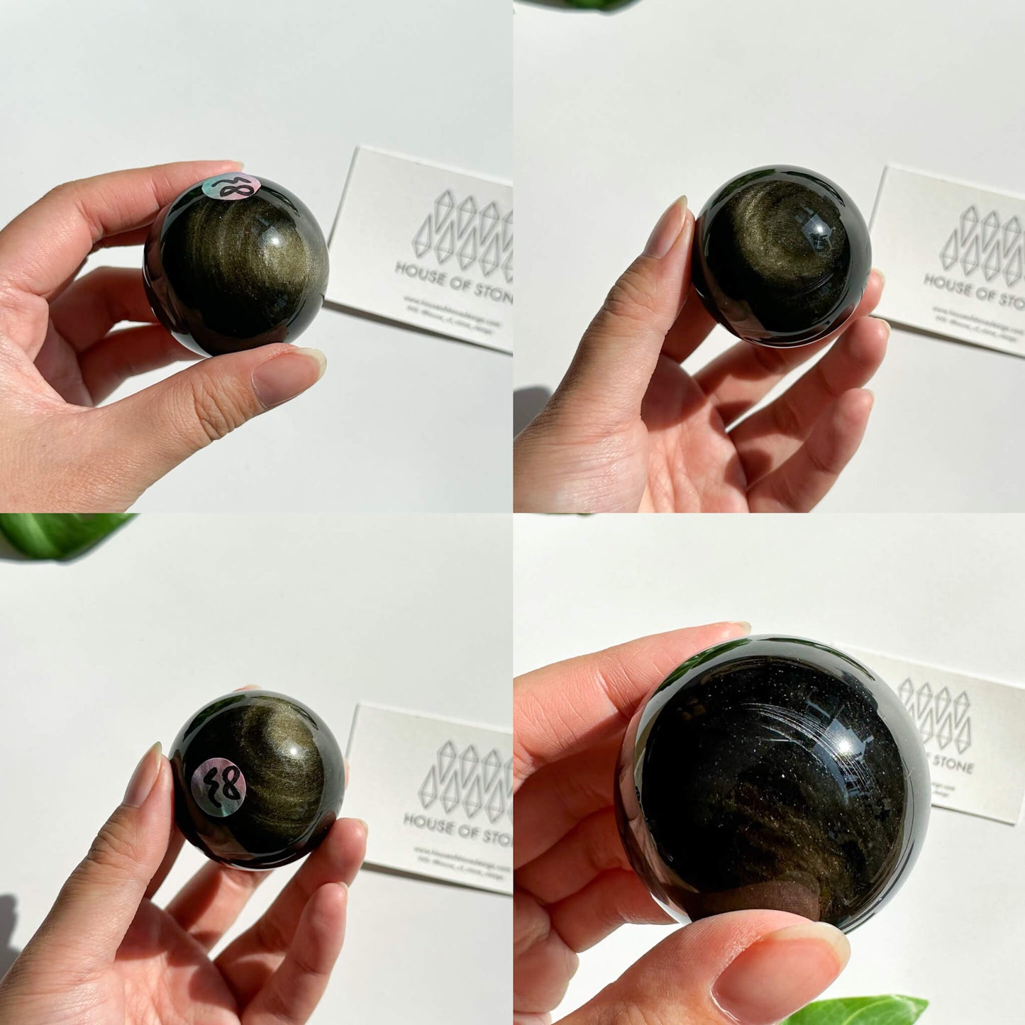 Natural Rare Gold Sheen Obsidian/Large Gold Obsidian Sphere/AAA