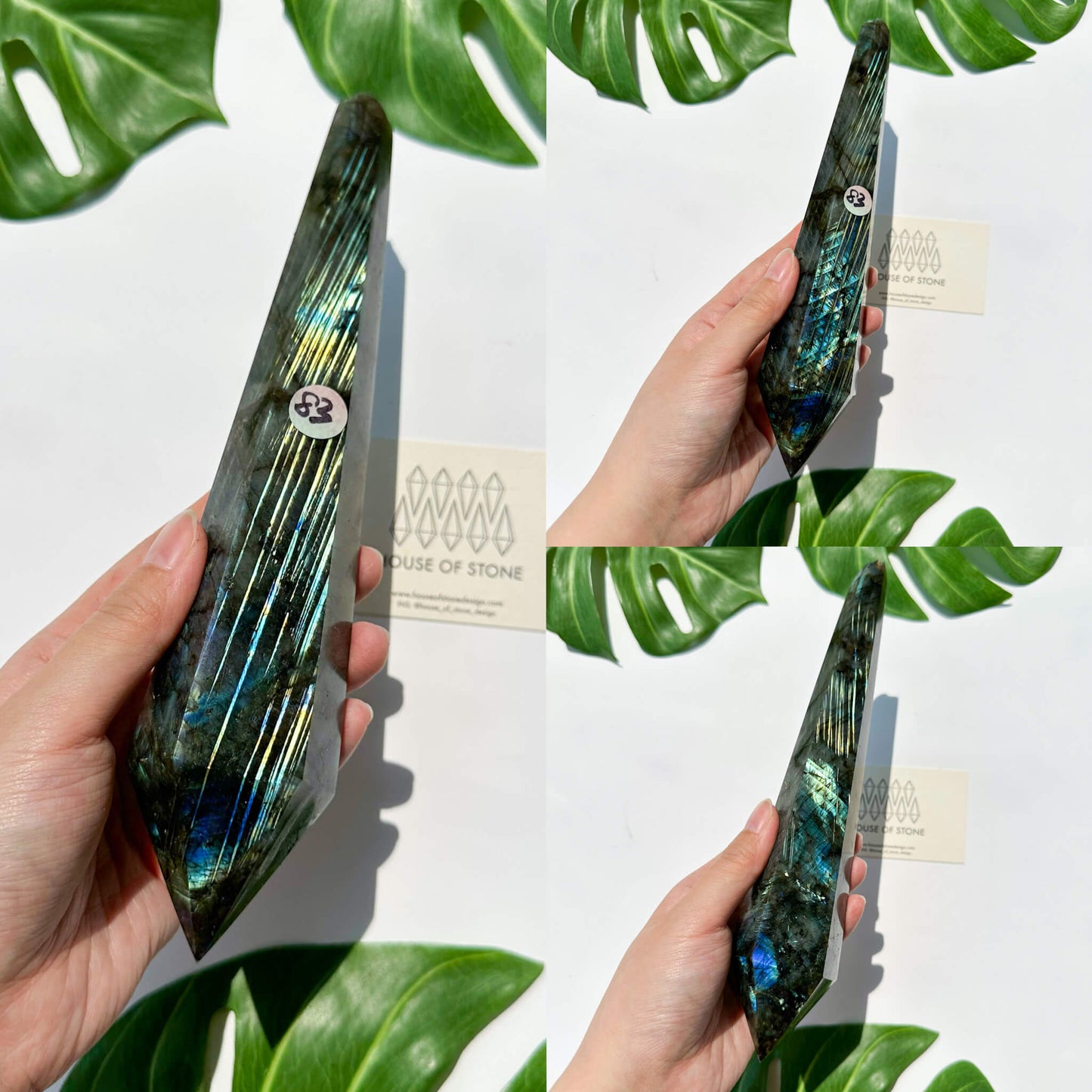 Natural Labradorite Wand/Rainbow Labradorite Crystal Point Wand/Labradorite Crystal Handle/Labradorite Stem/Wedding Bouquet Handle/Chakra Healing/AAA