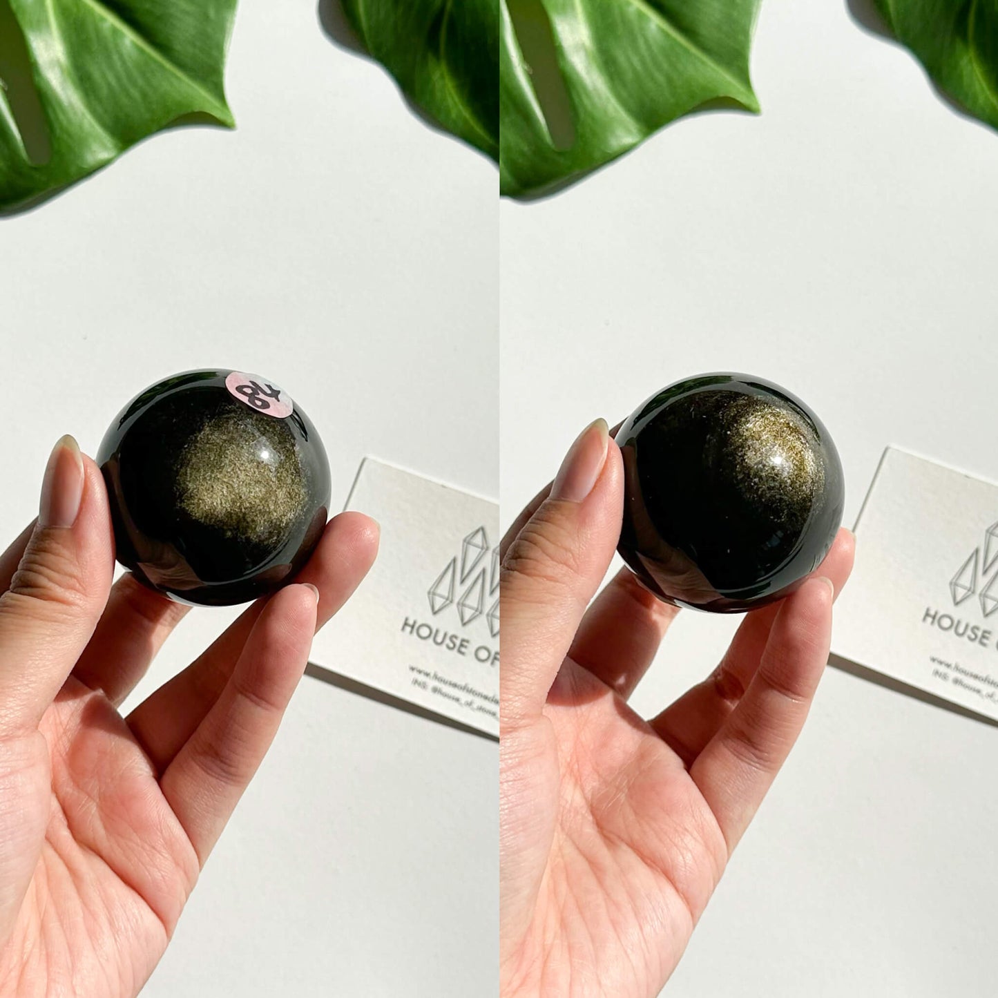 Natural Rare Gold Sheen Obsidian/Large Gold Obsidian Sphere/AAA