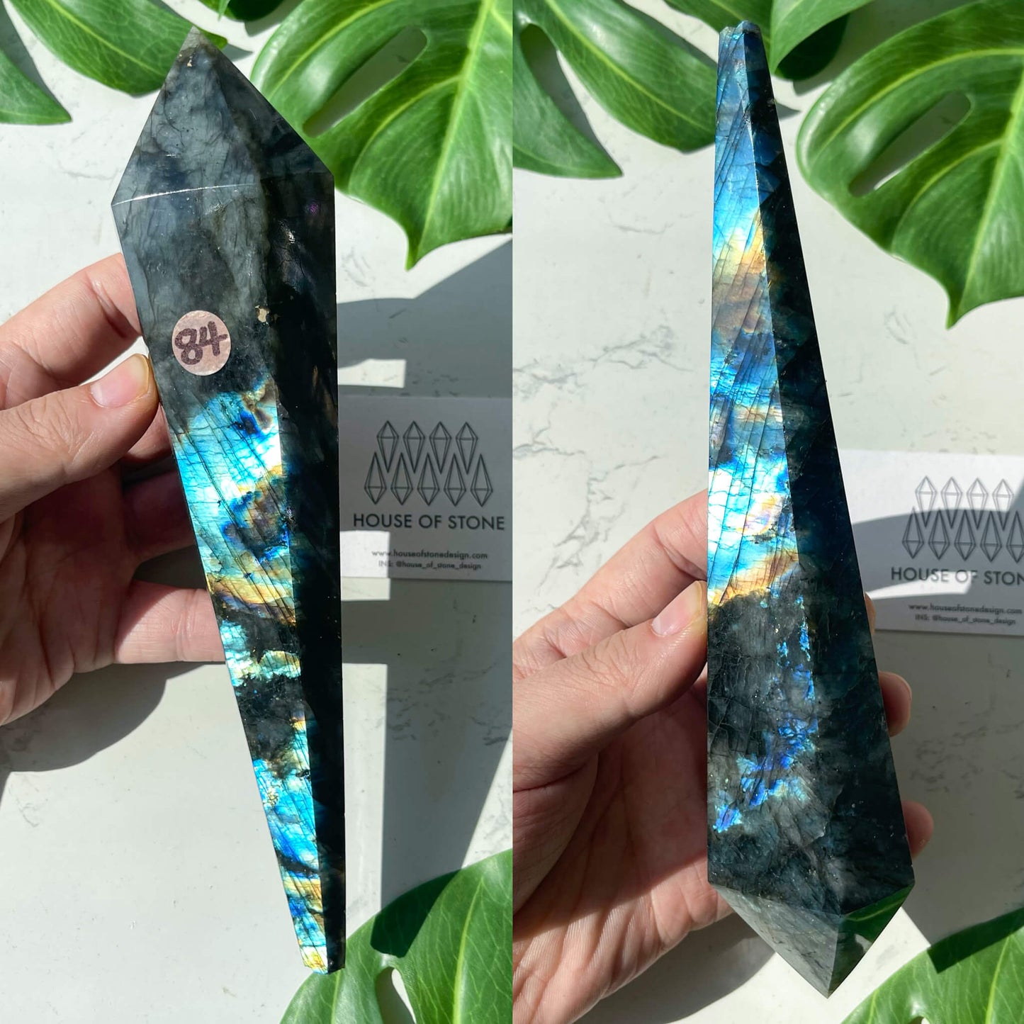 Natural Labradorite Wand/Rainbow Labradorite Crystal Point Wand/Labradorite Crystal Handle/Labradorite Stem/Wedding Bouquet Handle/Chakra Healing/AAA