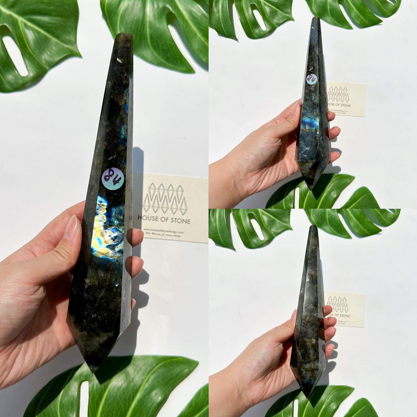 Natural Labradorite Wand/Rainbow Labradorite Crystal Point Wand/Labradorite Crystal Handle/Labradorite Stem/Wedding Bouquet Handle/Chakra Healing/AAA