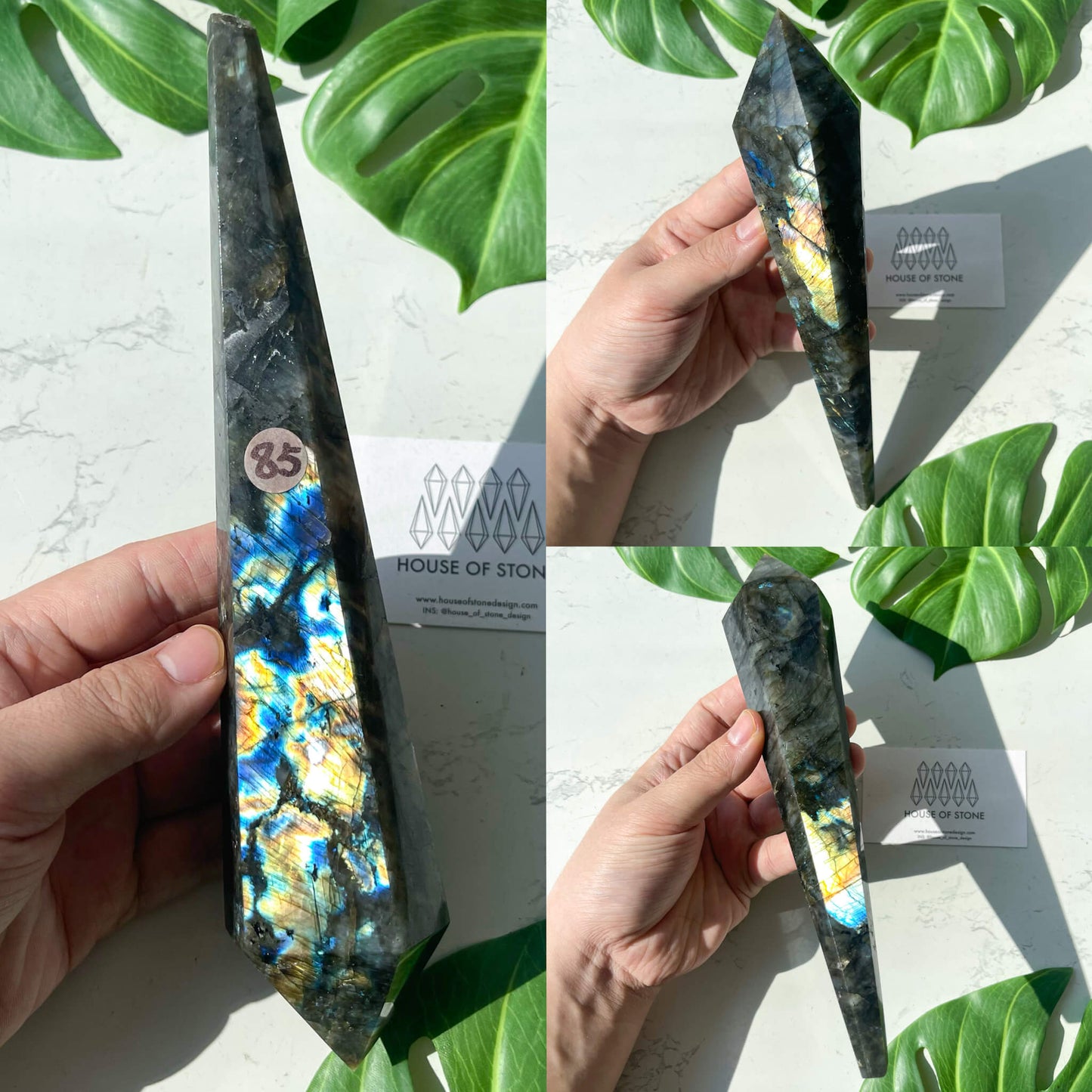 Natural Labradorite Wand/Rainbow Labradorite Crystal Point Wand/Labradorite Crystal Handle/Labradorite Stem/Wedding Bouquet Handle/Chakra Healing/AAA