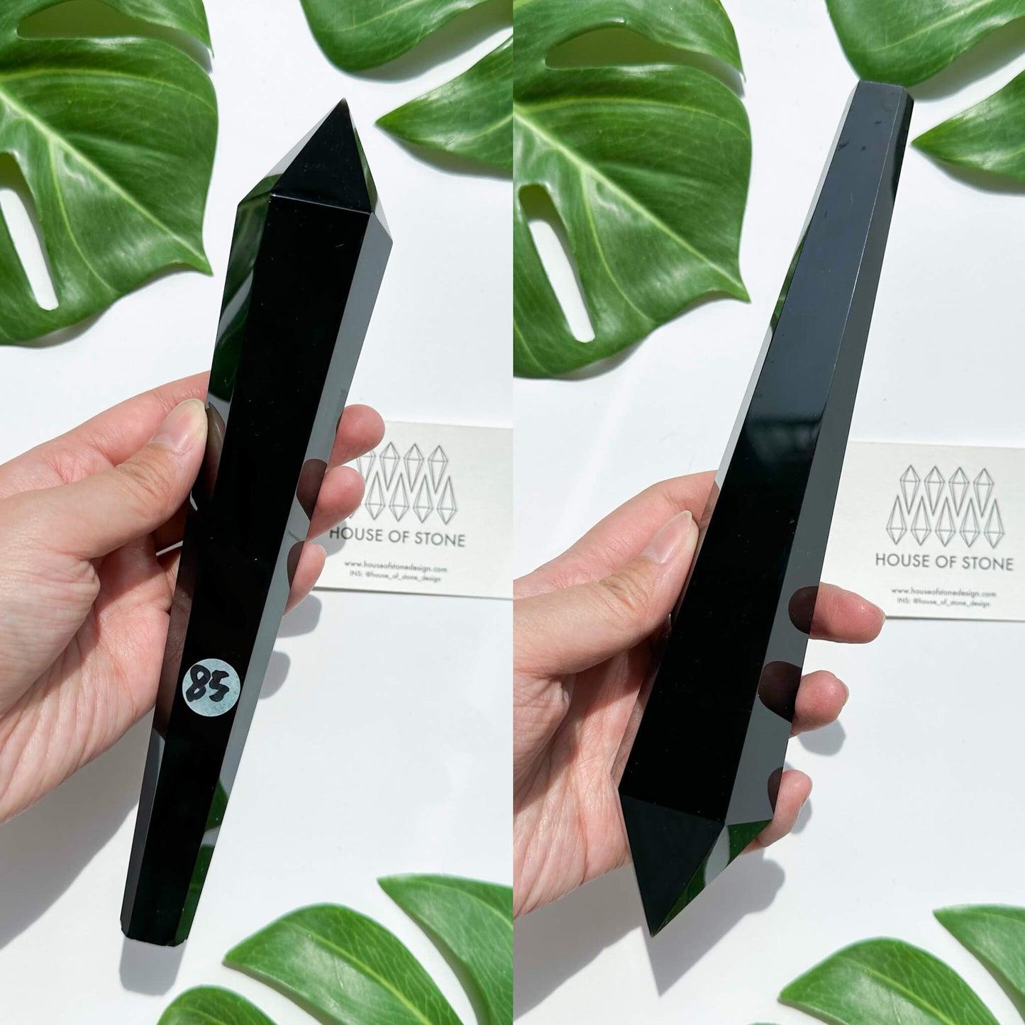 Natural Black Obsidian Wand/High Quality Black Obsidian Point Wand/Crystal Gemstone Obsidian Wand Handle/Obsidian Stem/Root Chakra Healing/AAA