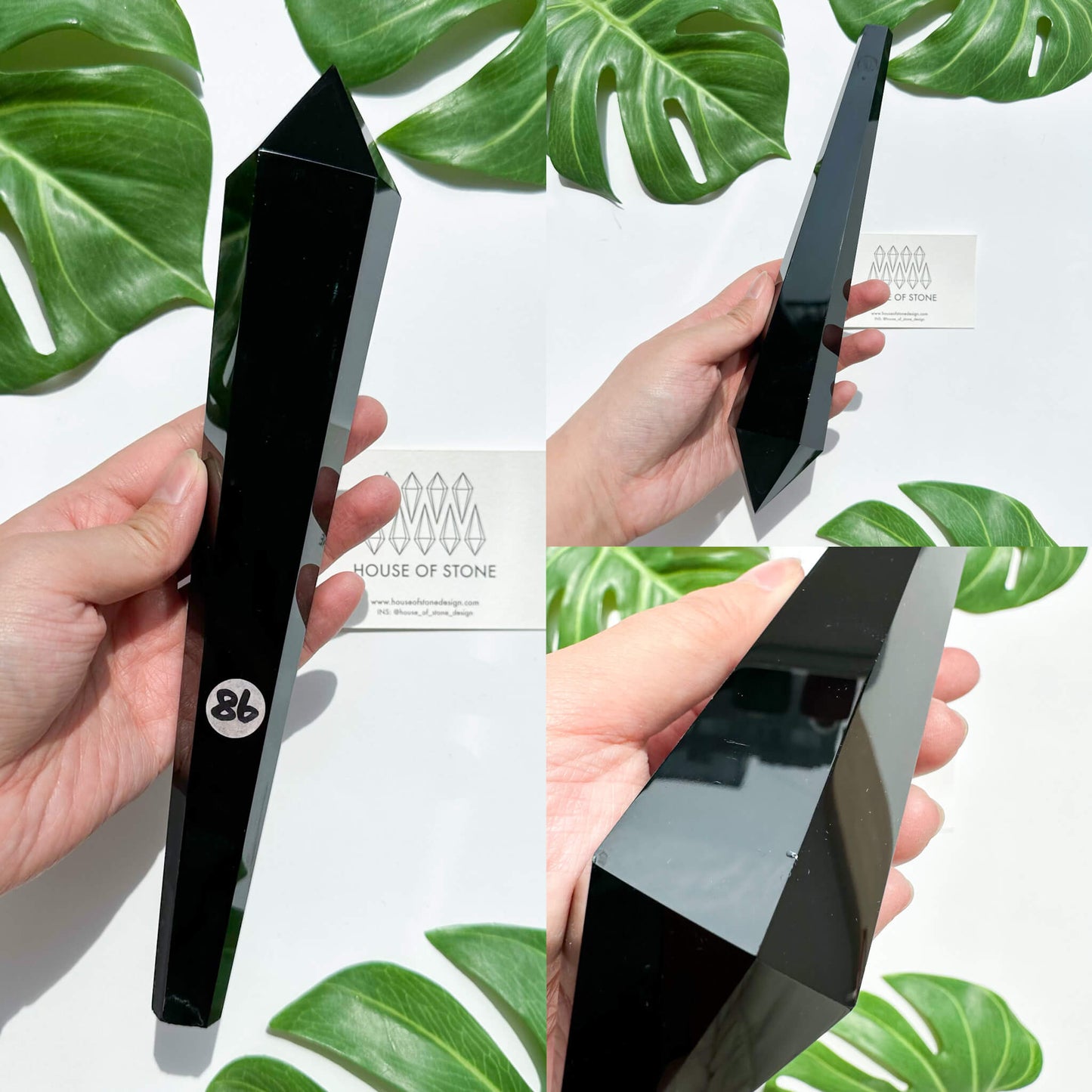 Natural Black Obsidian Wand/High Quality Black Obsidian Point Wand/Crystal Gemstone Obsidian Wand Handle/Obsidian Stem/Root Chakra Healing/AAA