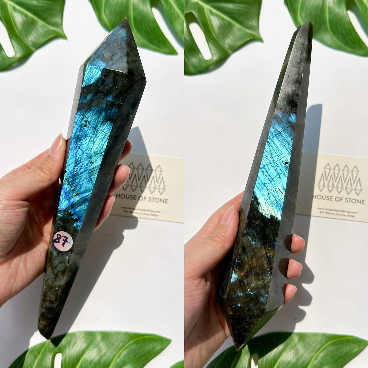 Natural Labradorite Wand/Rainbow Labradorite Crystal Point Wand/Labradorite Crystal Handle/Labradorite Stem/Wedding Bouquet Handle/Chakra Healing/AAA