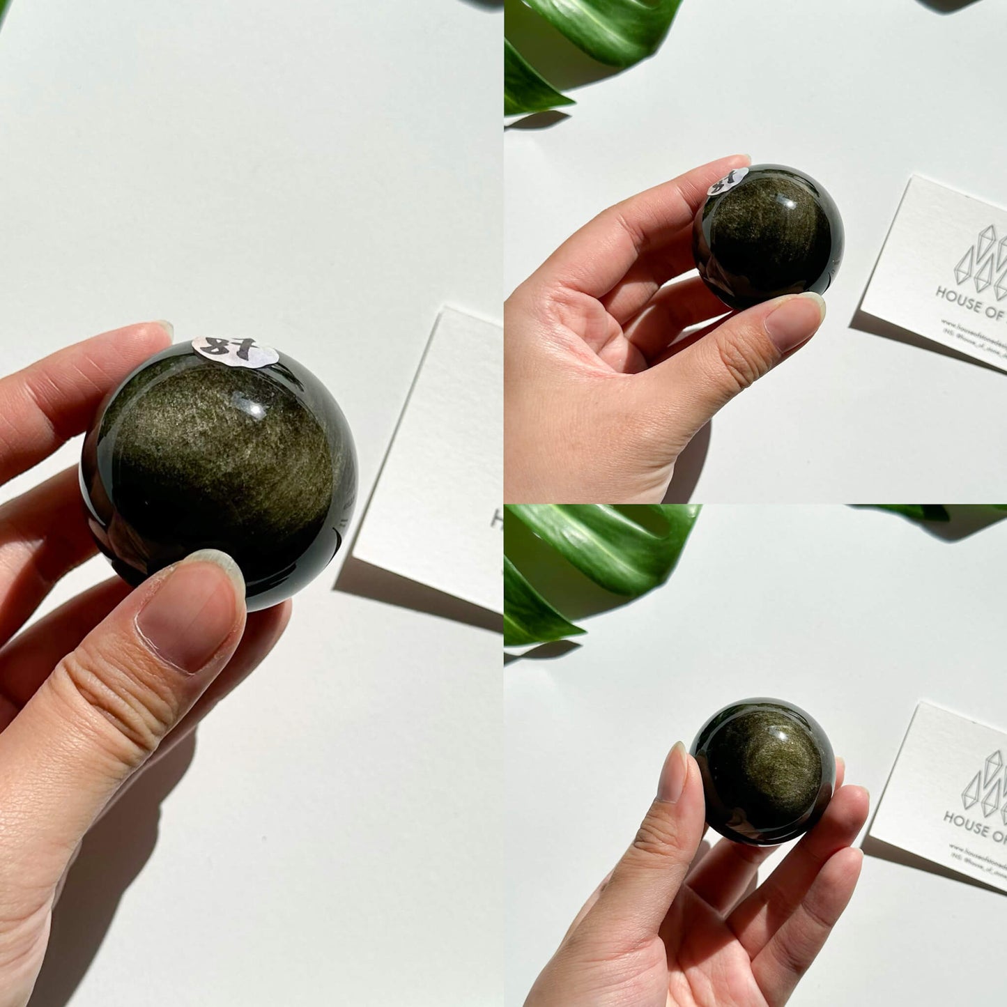 Natural Rare Gold Sheen Obsidian/Large Gold Obsidian Sphere/AAA