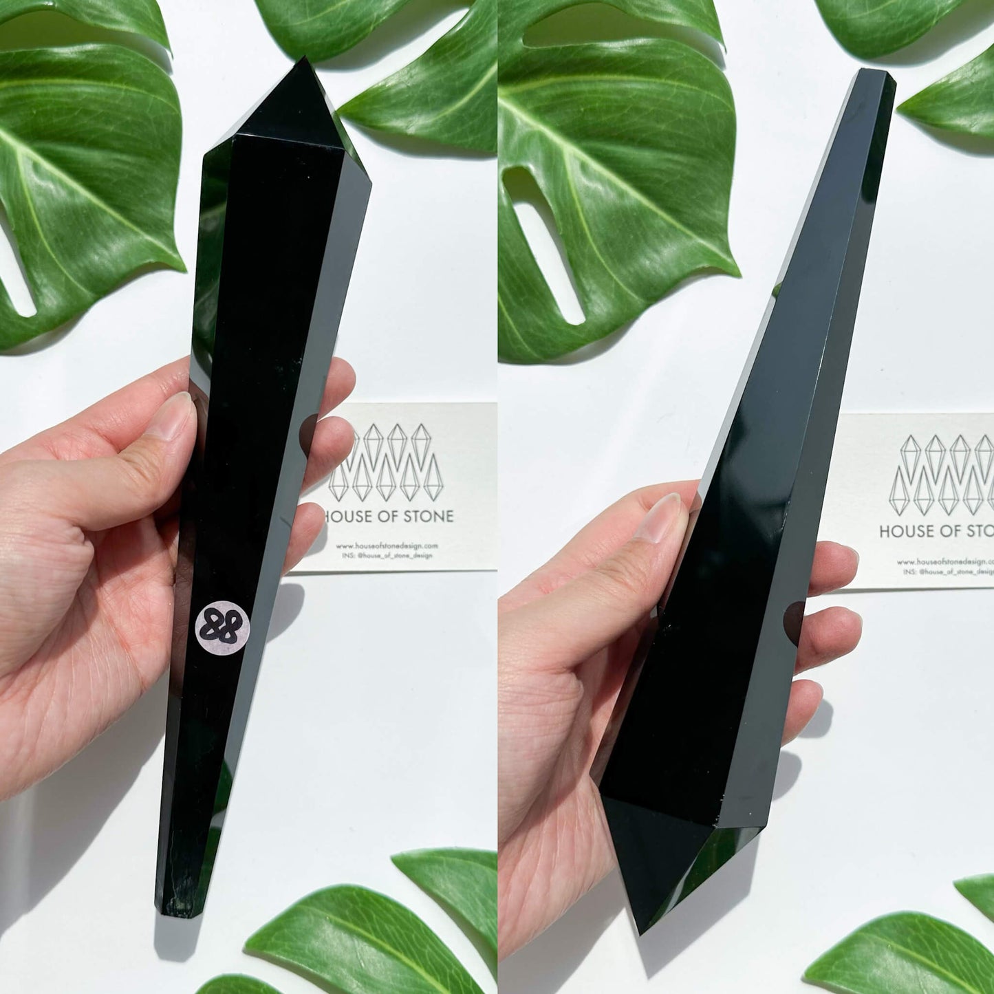 Natural Black Obsidian Wand/High Quality Black Obsidian Point Wand/Crystal Gemstone Obsidian Wand Handle/Obsidian Stem/Root Chakra Healing/AAA