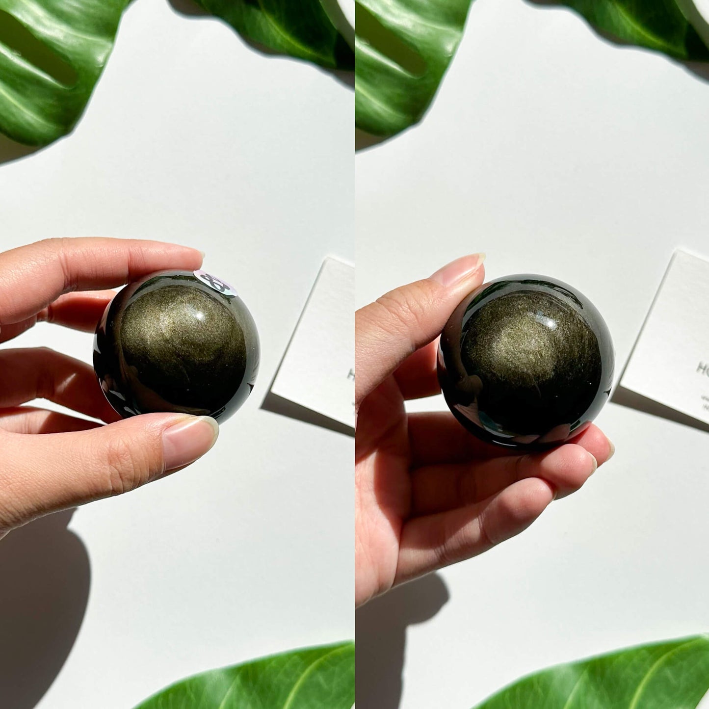 Natural Rare Gold Sheen Obsidian/Large Gold Obsidian Sphere/AAA