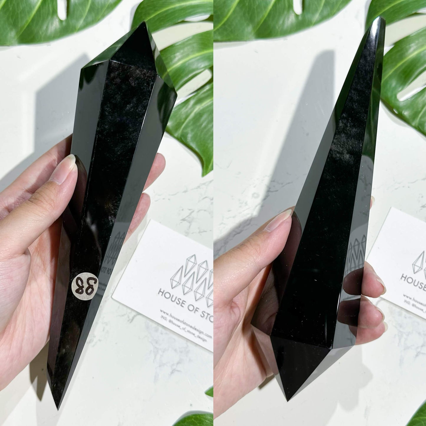 Natural Black Obsidian Wand/High Quality Black Obsidian Point Wand/Crystal Gemstone Obsidian Wand Handle/Obsidian Stem/Root Chakra Healing/AAA