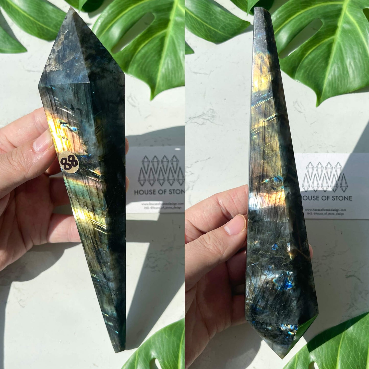 Natural Labradorite Wand/Rainbow Labradorite Crystal Point Wand/Labradorite Crystal Handle/Labradorite Stem/Wedding Bouquet Handle/Chakra Healing/AAA