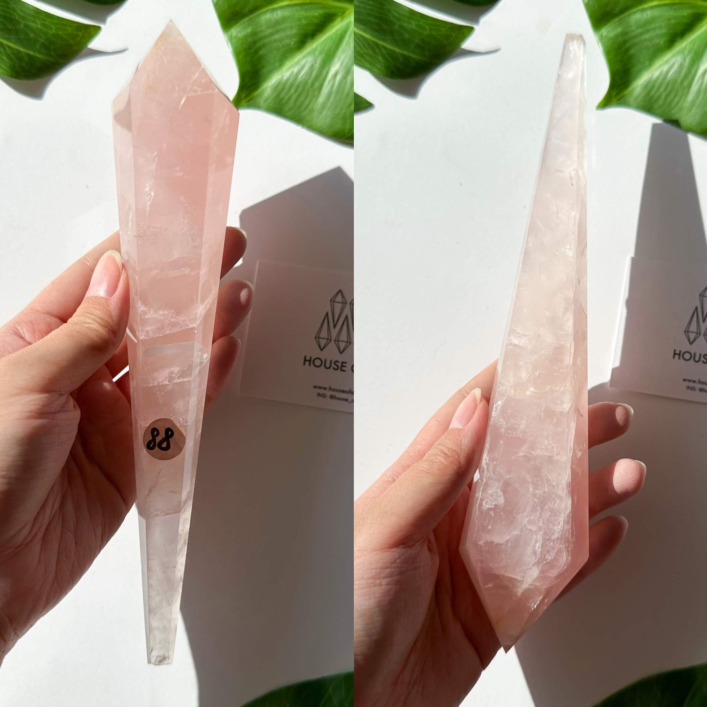 Natural Rose Quartz Wand/Rose Quartz Crystal Point Wand/Rose Quartz Crystal Handle/Rose Quartz Stem/Wedding Bouquet Handle/Heart Chakra Healing/AAA