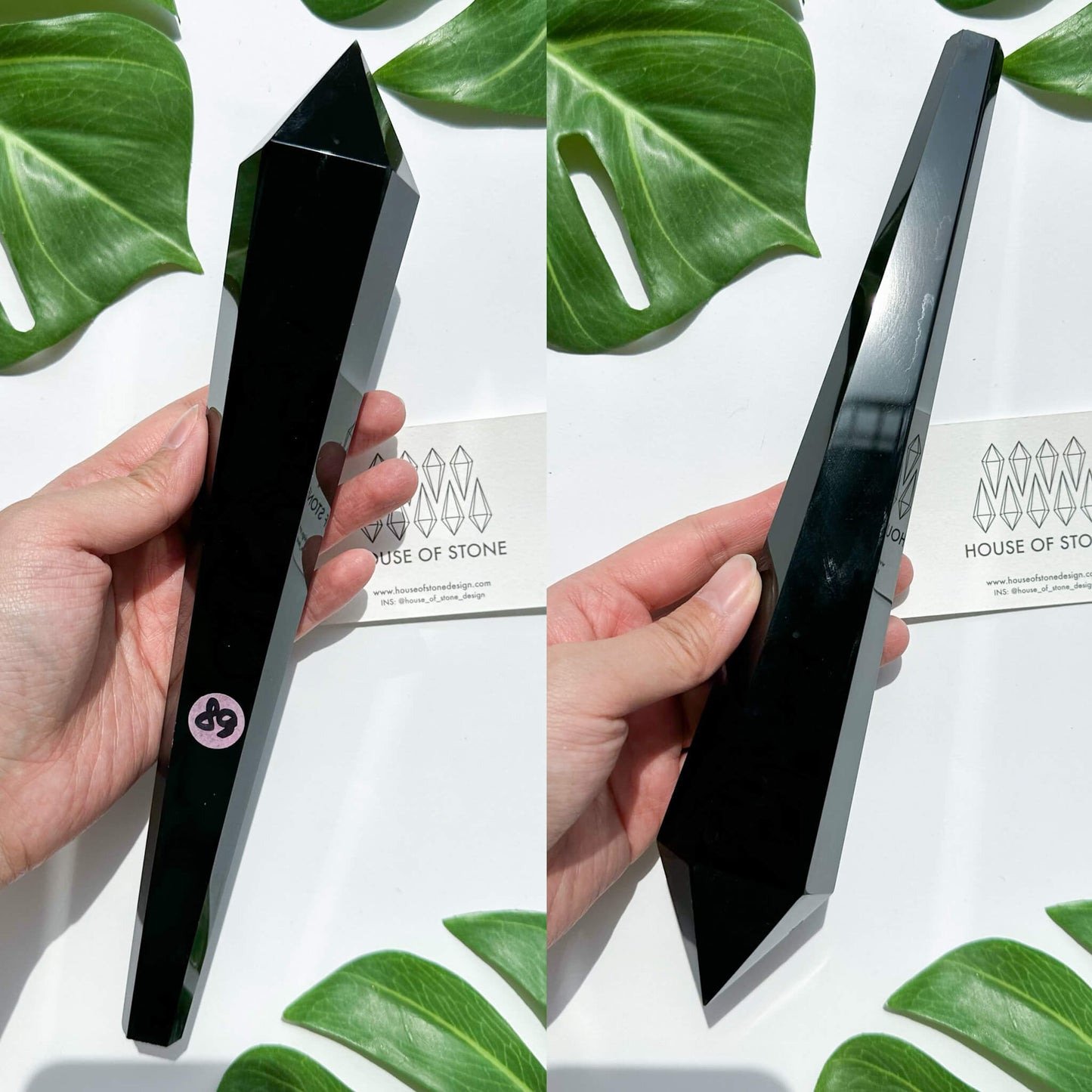 Natural Black Obsidian Wand/High Quality Black Obsidian Point Wand/Crystal Gemstone Obsidian Wand Handle/Obsidian Stem/Root Chakra Healing/AAA