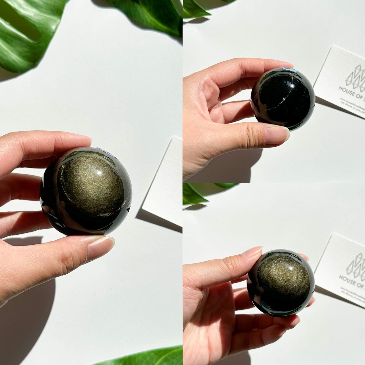 Natural Rare Gold Sheen Obsidian/Large Gold Obsidian Sphere/AAA