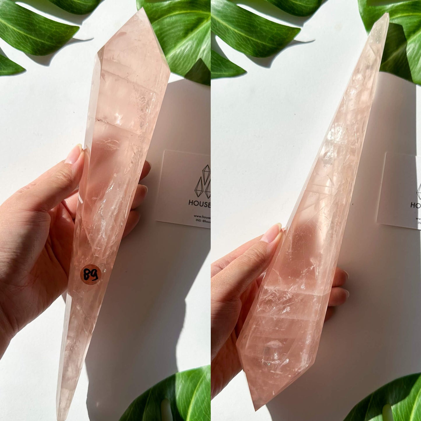 Natural Rose Quartz Wand/Rose Quartz Crystal Point Wand/Rose Quartz Crystal Handle/Rose Quartz Stem/Wedding Bouquet Handle/Heart Chakra Healing/AAA