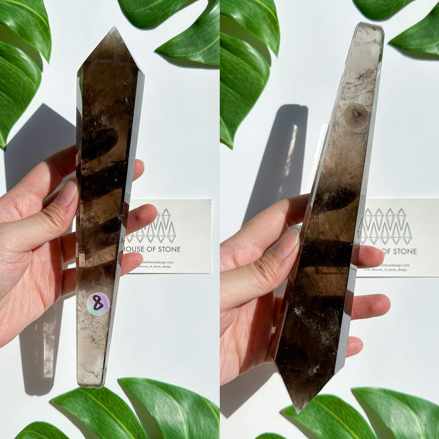 Natural Smoky Quartz Wand/Smoky Quartz Crystal Point Wand/Smoky Quartz Wand/Smoky Quartz Stem/Crystal Handle/Wedding Bouquet Handle/Root Chakra Healing/AAA