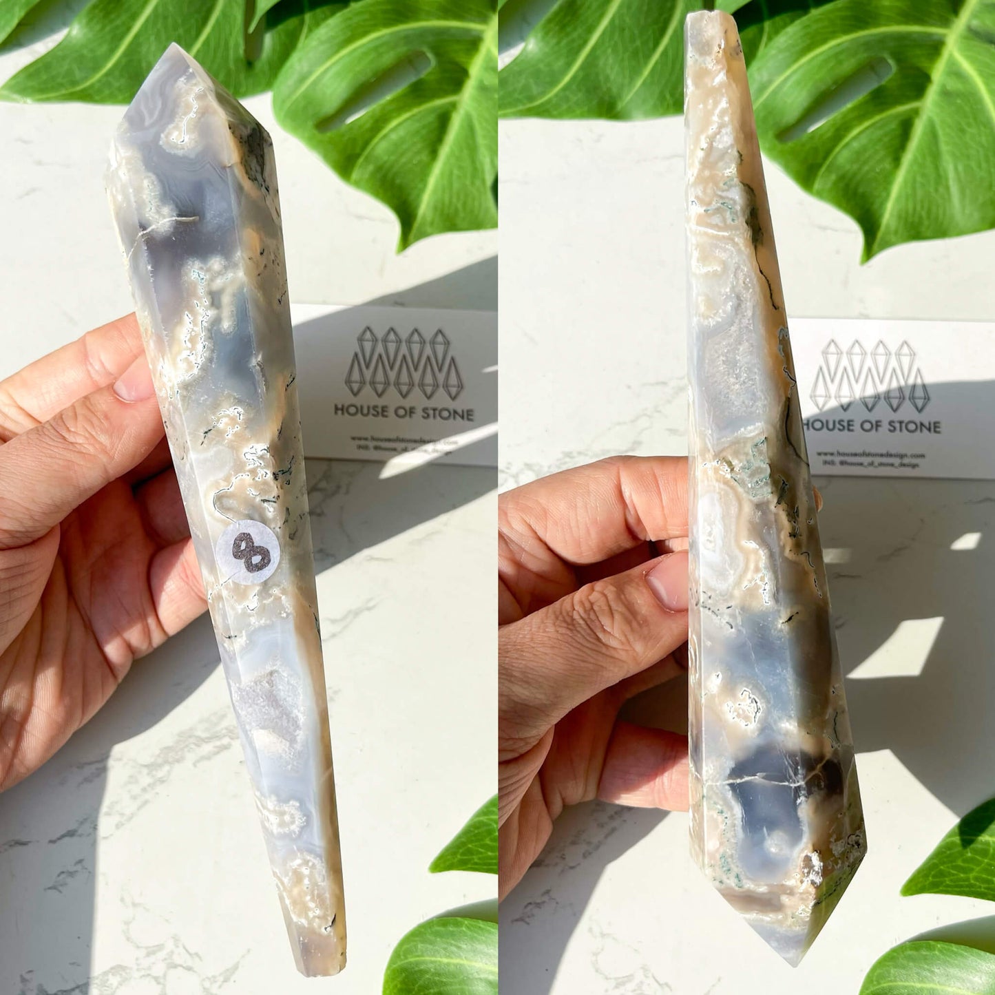 Natural Moss Agate Wand/Druzy Moss Agate Crystal Point Wand/Moss Agate Crystal Handle/Moss Agate Stem/Wedding Bouquet Handle/Heart Chakra Healing/AAA