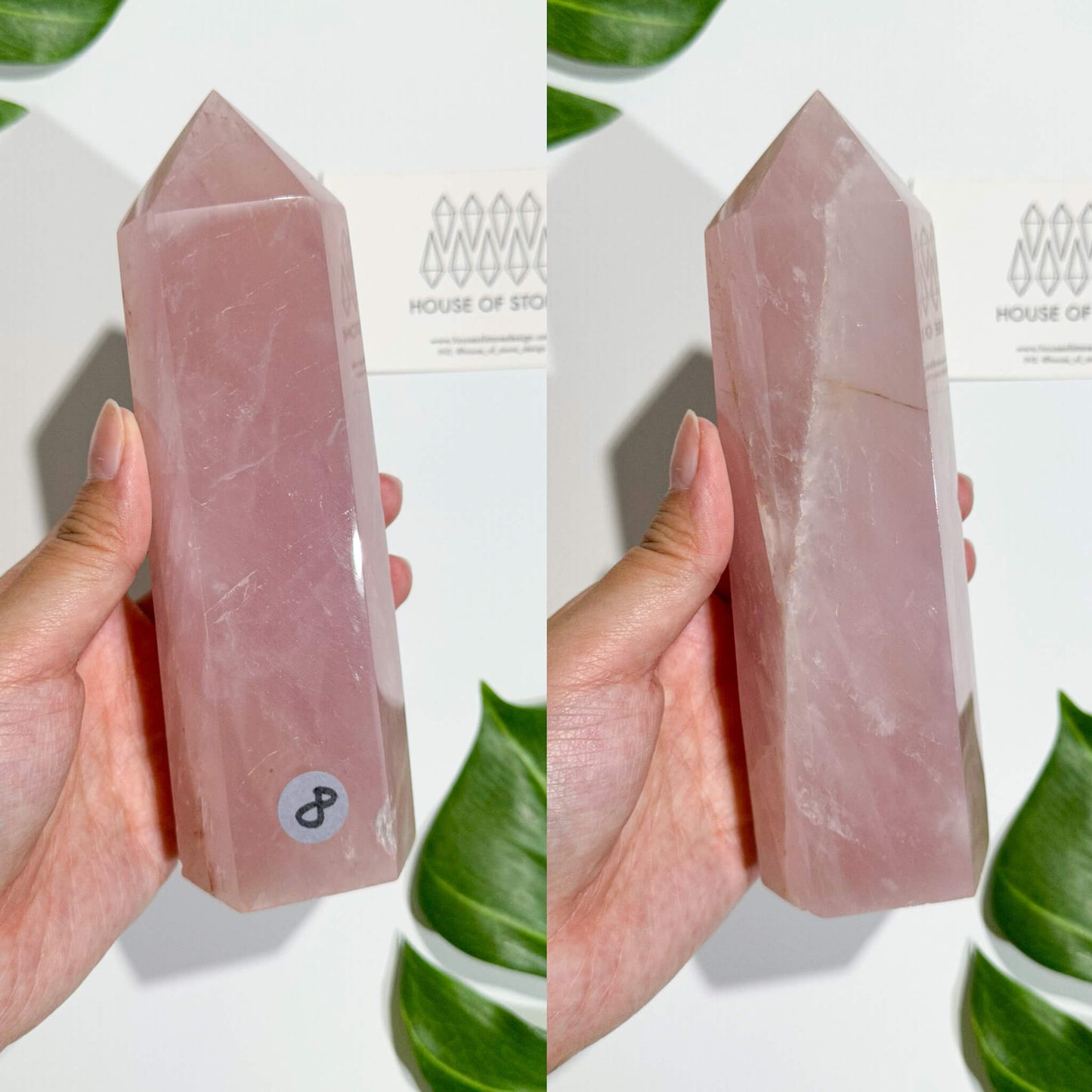 Natural Large Rose Quartz Tower/Rose Quartz Crystal Point Tower Wand/Juicy Rose Quartz Obelisk/Heart Chakra Healing/AAA