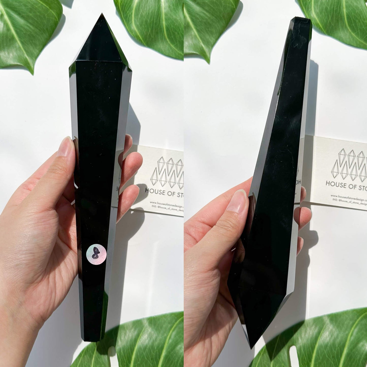Natural Black Obsidian Wand/High Quality Black Obsidian Point Wand/Crystal Gemstone Obsidian Wand Handle/Obsidian Stem/Root Chakra Healing/AAA