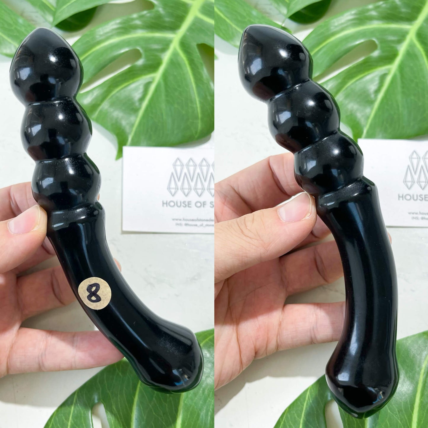 Natural Black Obsidian Massage Wand/Gemstone Crystal Yoni Wand/Root Chakra Healing/Self-love Healing Crystal Wand