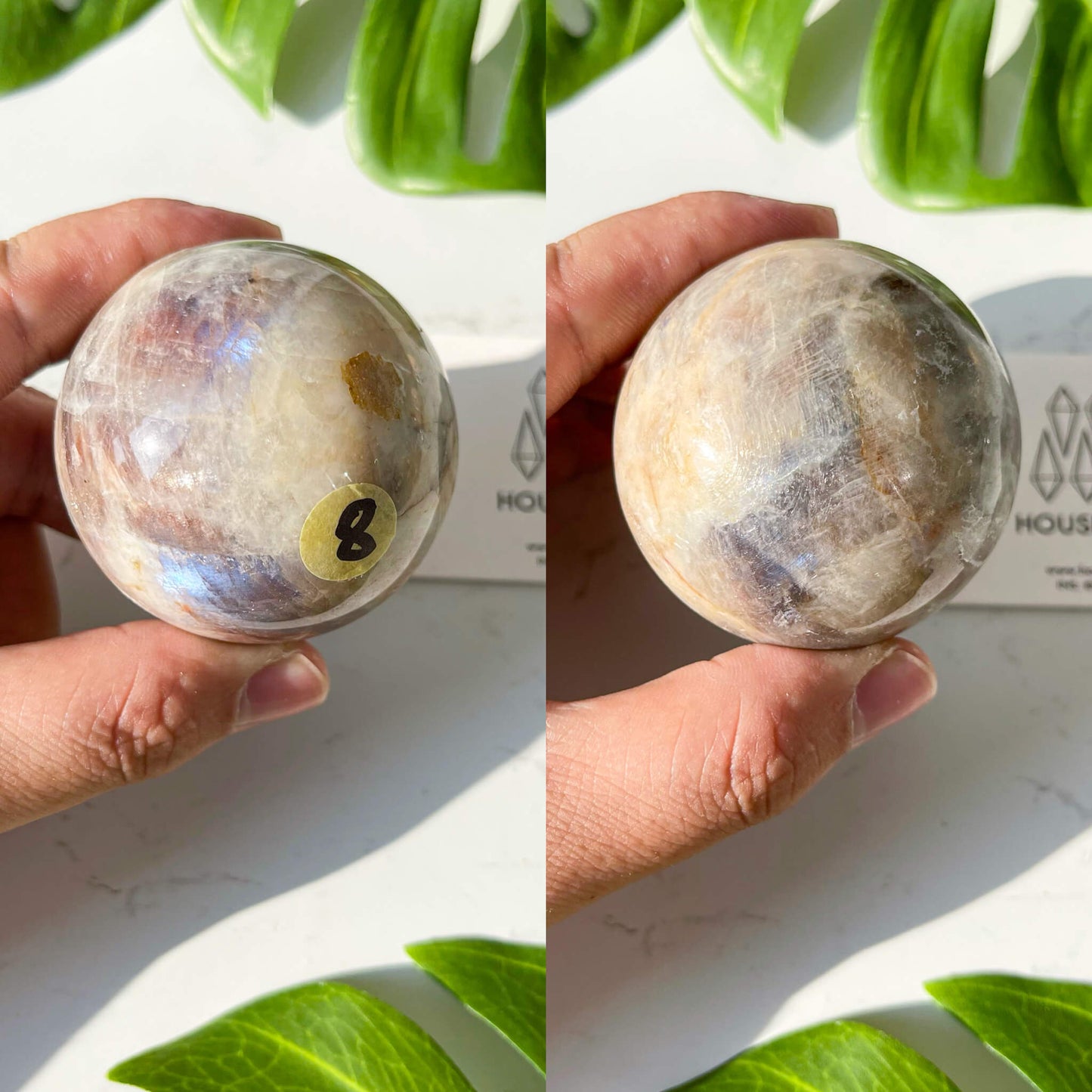 Natural Moonstone with Sunstone Sphere/Rare Moonstone Sphere/Rainbow Sunstone Sphere/Moonstone Crystal Sphere/AAA