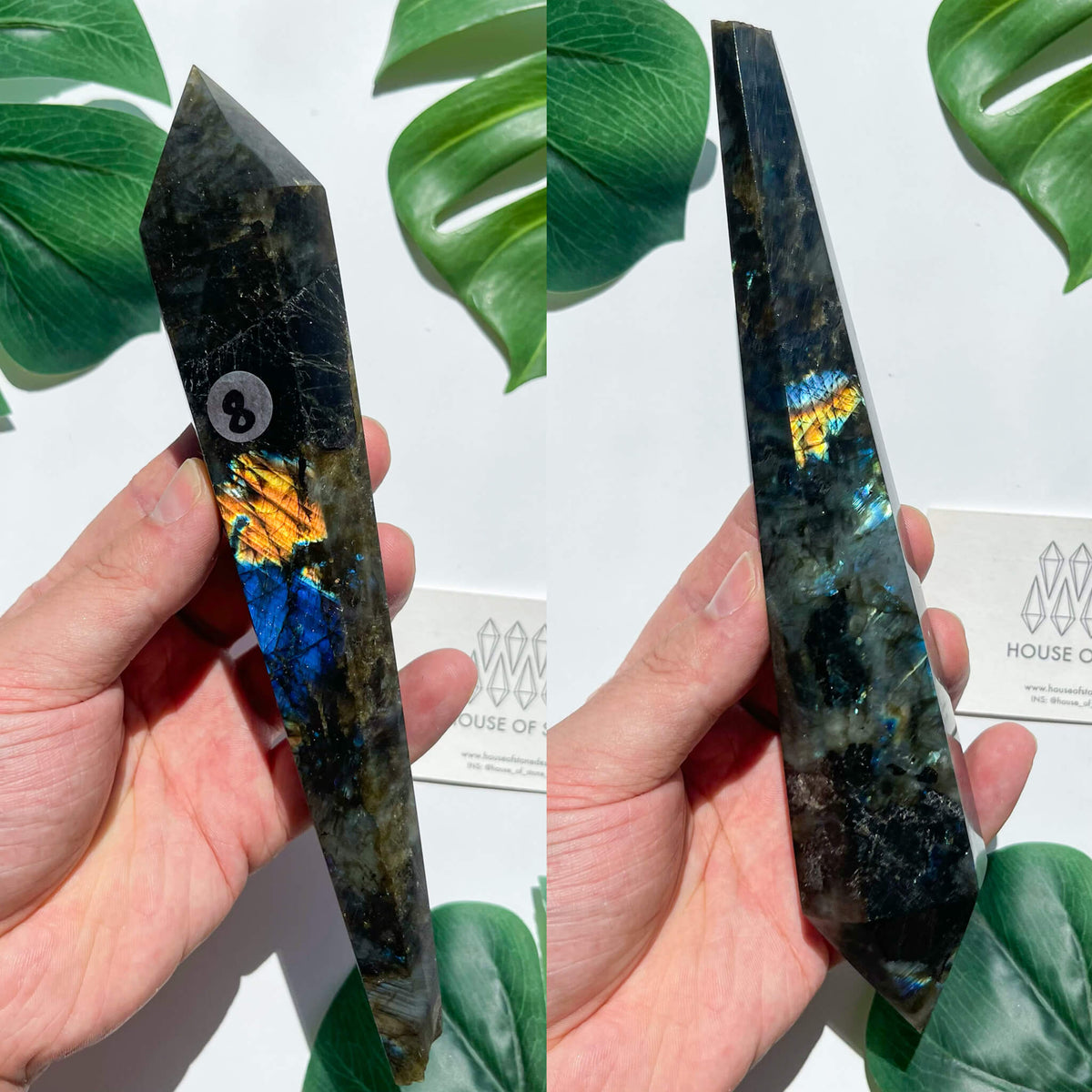 Natural Labradorite Wand/Rainbow Labradorite Crystal Point Wand/Labradorite Crystal Handle/Labradorite Stem/Wedding Bouquet Handle/Chakra Healing/AAA