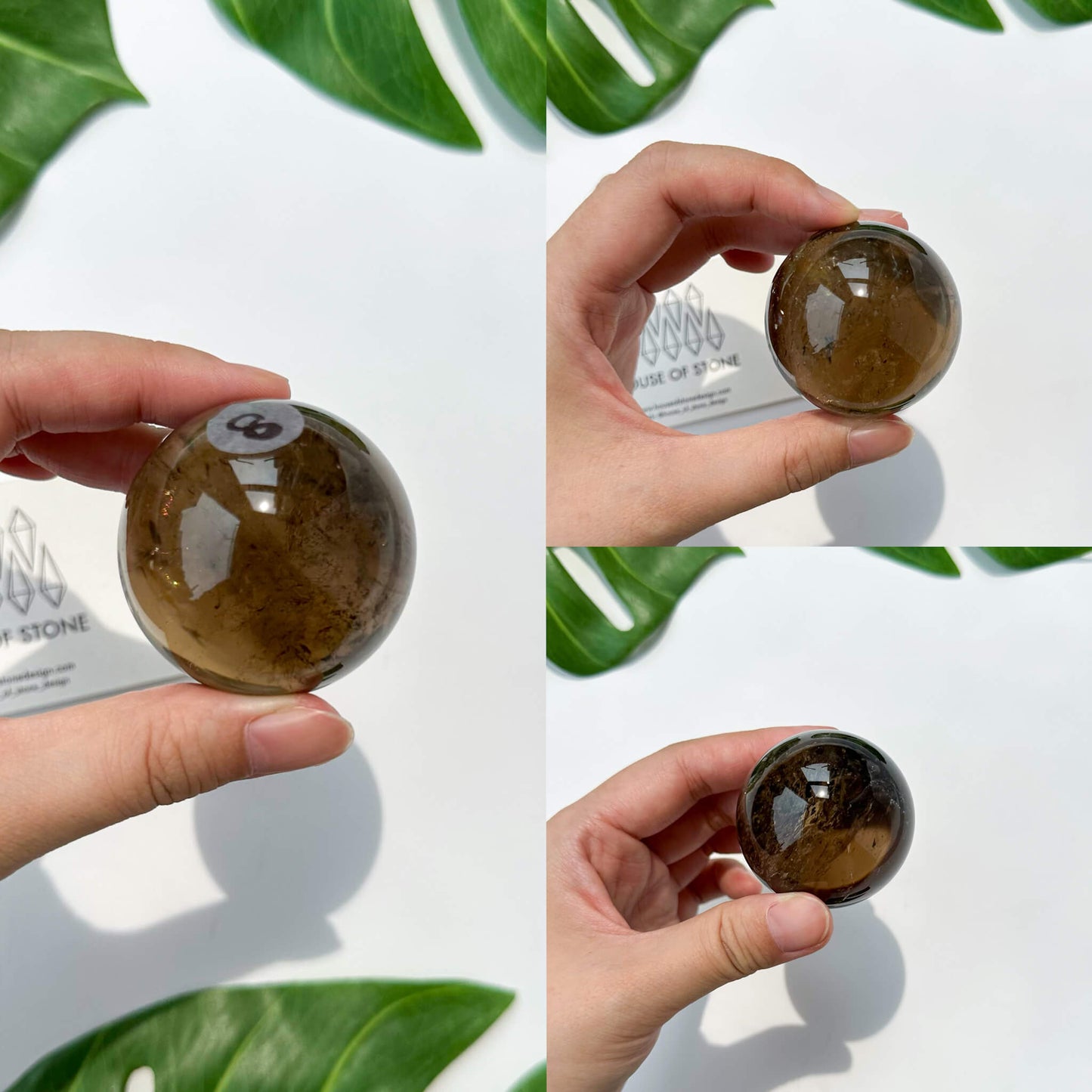 Natural Brazil Smoky Quartz Sphere/Rainbow Smoky Quartz Crystal Sphere/Rare Smoky Quartz Ball/Root Chakra Healing