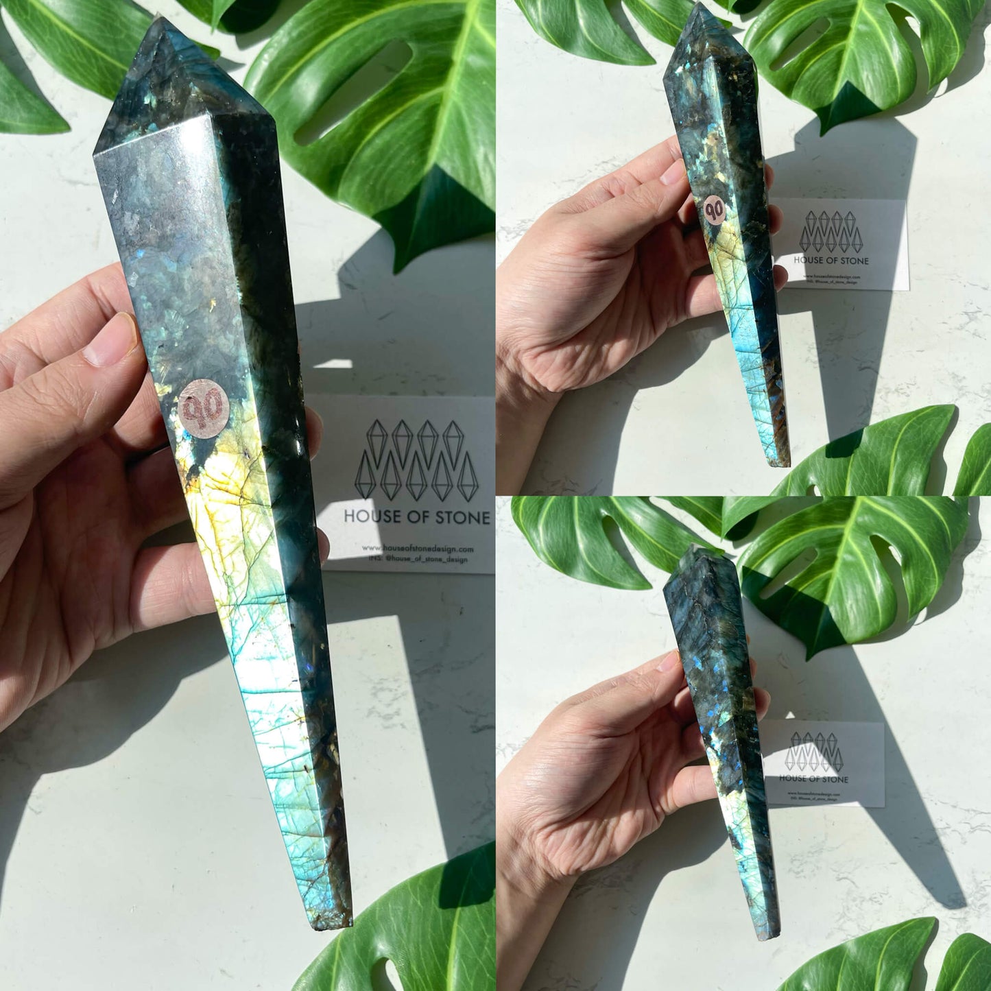 Natural Labradorite Wand/Rainbow Labradorite Crystal Point Wand/Labradorite Crystal Handle/Labradorite Stem/Wedding Bouquet Handle/Chakra Healing/AAA