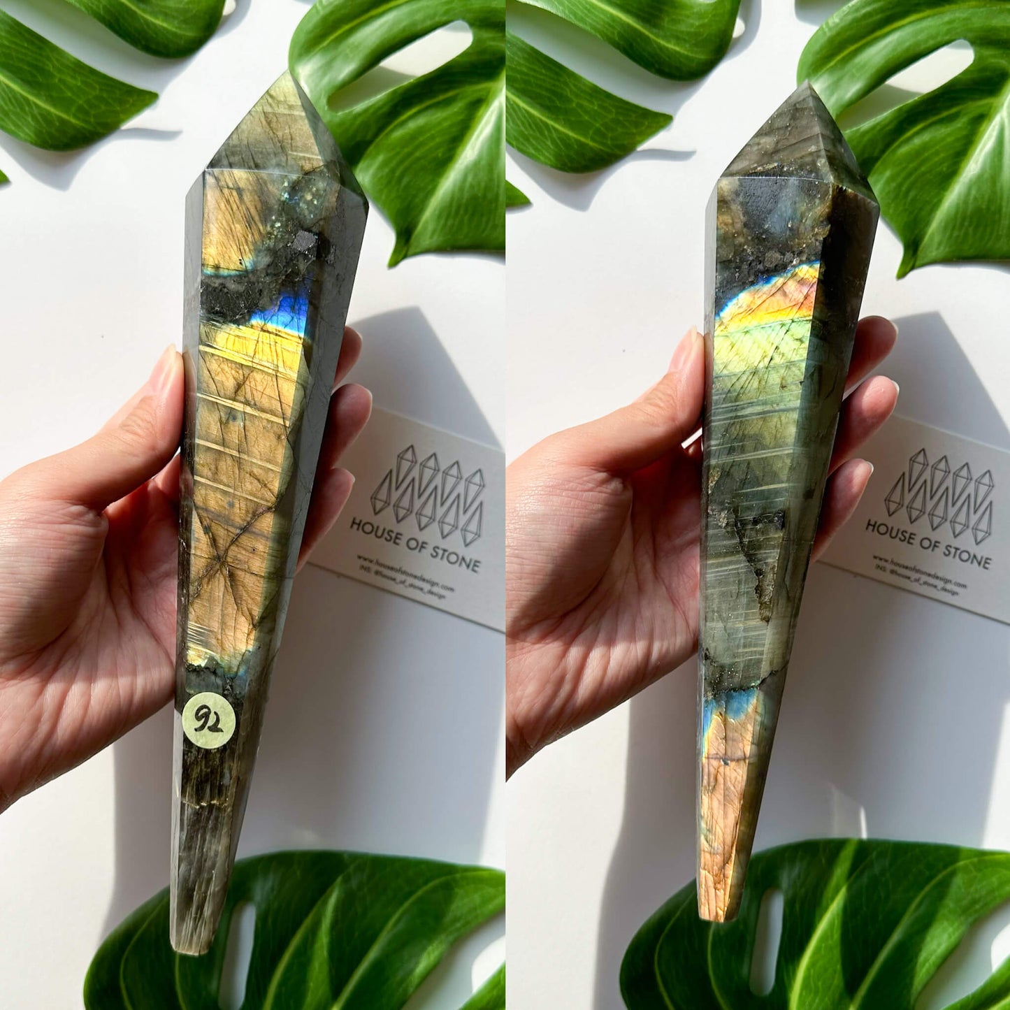 Natural Labradorite Wand/Rainbow Labradorite Crystal Point Wand/Labradorite Crystal Handle/Labradorite Stem/Wedding Bouquet Handle/Chakra Healing/AAA