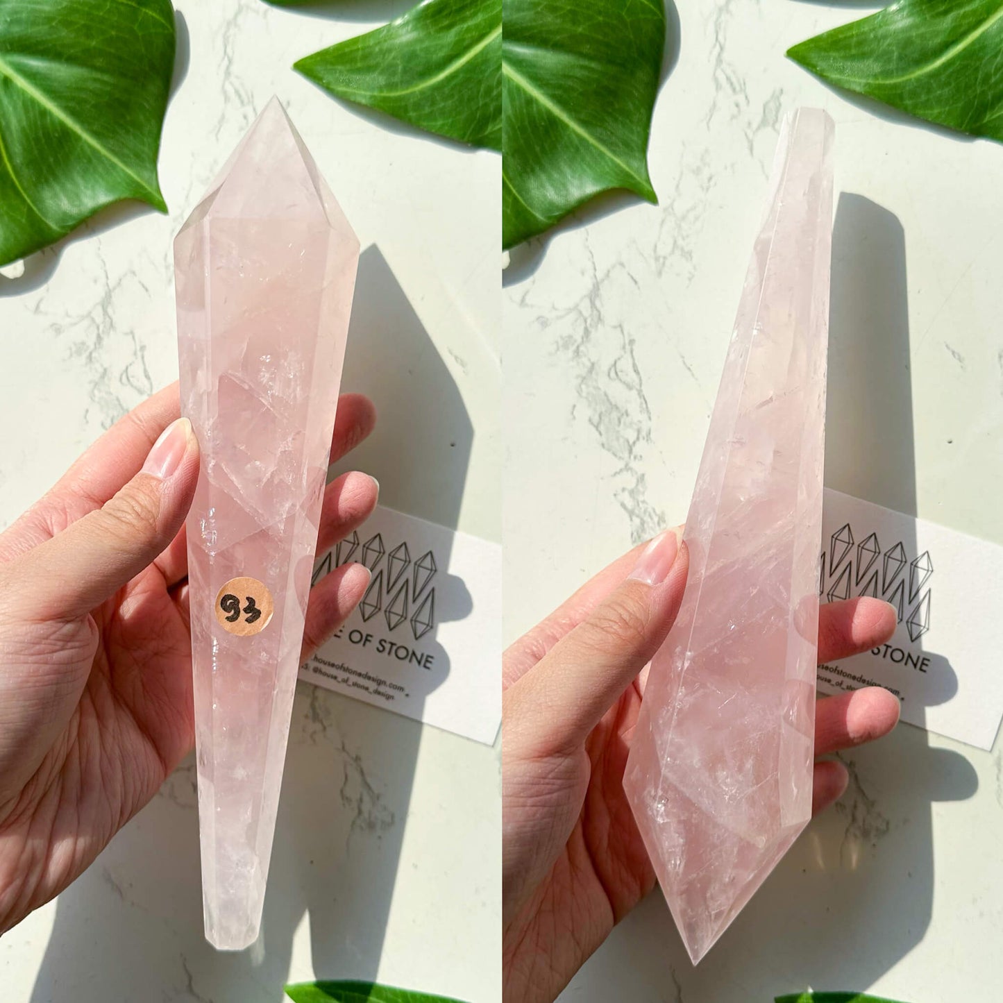 Natural Rose Quartz Wand/Rose Quartz Crystal Point Wand/Rose Quartz Crystal Handle/Rose Quartz Stem/Wedding Bouquet Handle/Heart Chakra Healing/AAA