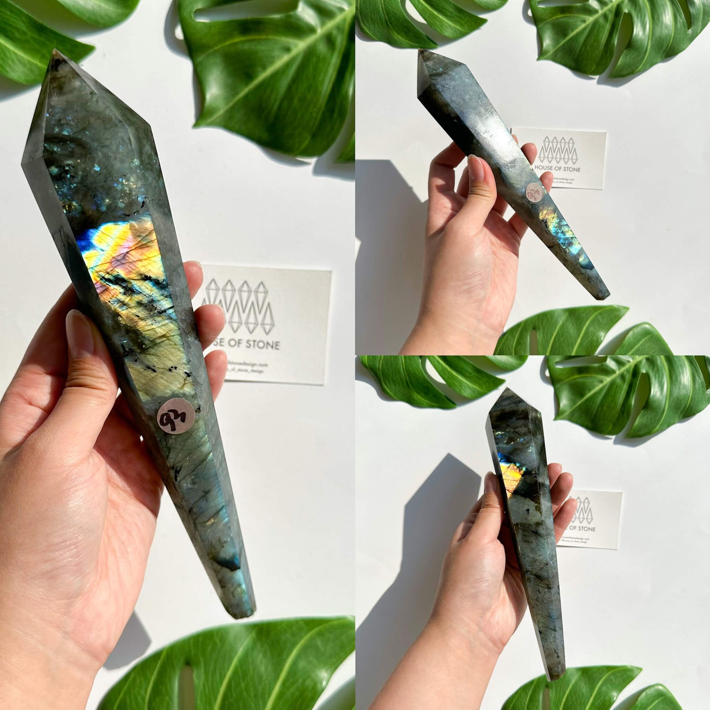Natural Labradorite Wand/Rainbow Labradorite Crystal Point Wand/Labradorite Crystal Handle/Labradorite Stem/Wedding Bouquet Handle/Chakra Healing/AAA