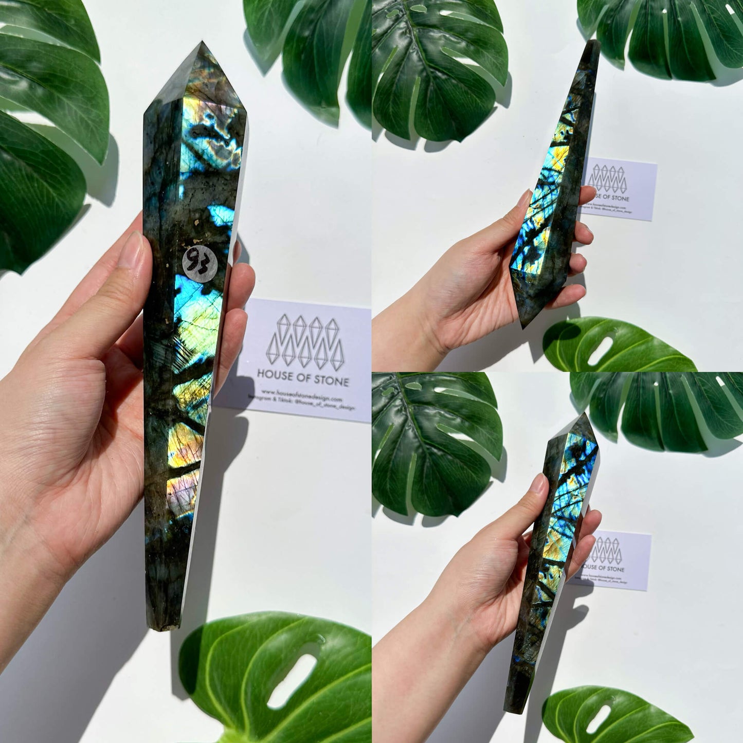 Natural Labradorite Wand/Rainbow Labradorite Crystal Point Wand/Labradorite Crystal Handle/Labradorite Stem/Wedding Bouquet Handle/Chakra Healing/AAA