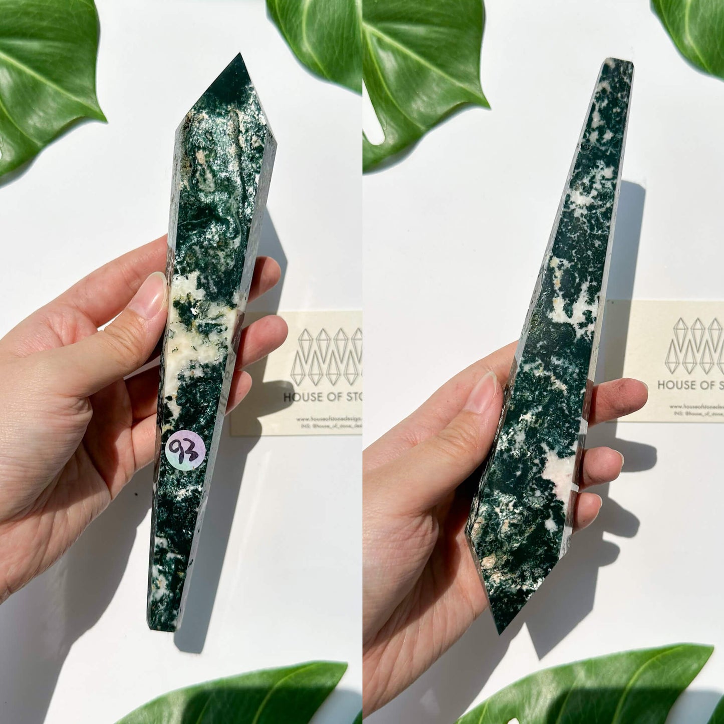 Natural Moss Agate Wand/Druzy Moss Agate Crystal Point Wand/Moss Agate Crystal Handle/Moss Agate Stem/Wedding Bouquet Handle/Heart Chakra Healing/AAA