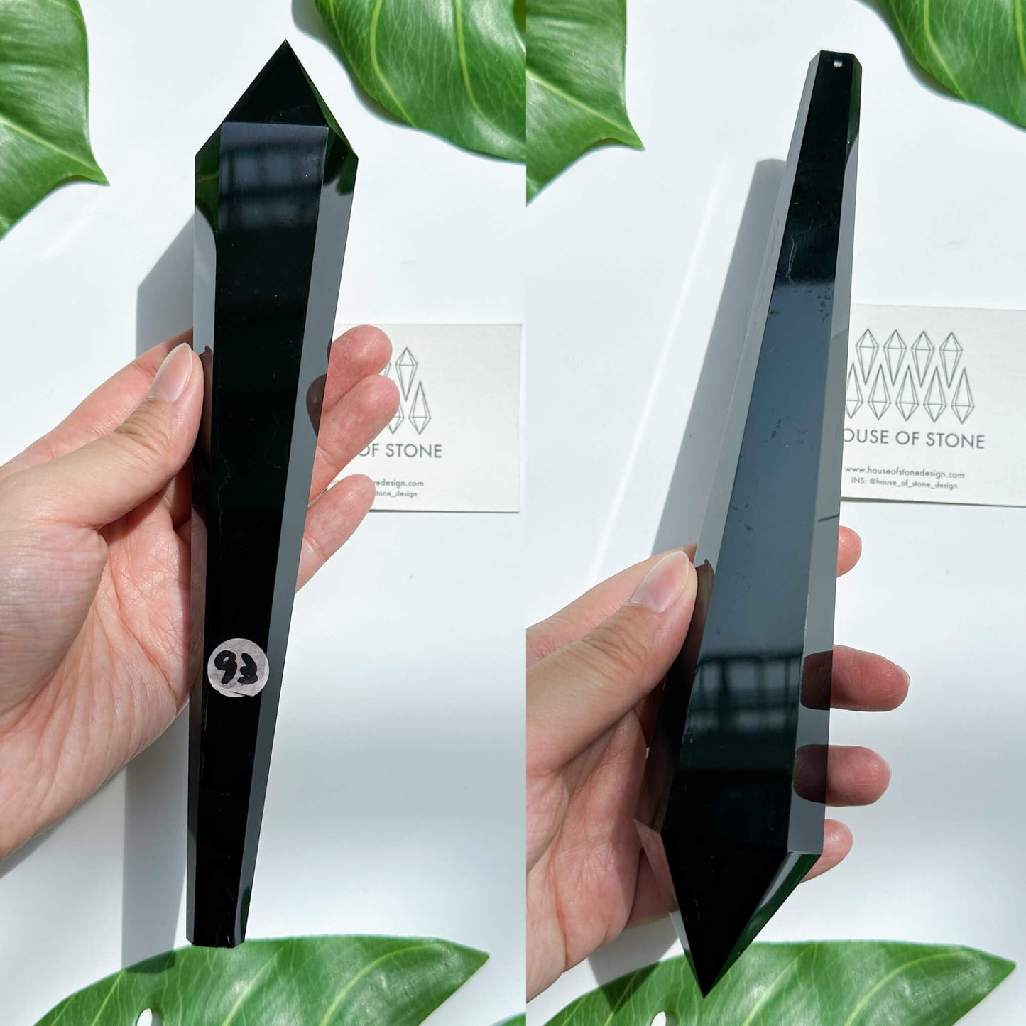 Natural Black Obsidian Wand/High Quality Black Obsidian Point Wand/Crystal Gemstone Obsidian Wand Handle/Obsidian Stem/Root Chakra Healing/AAA