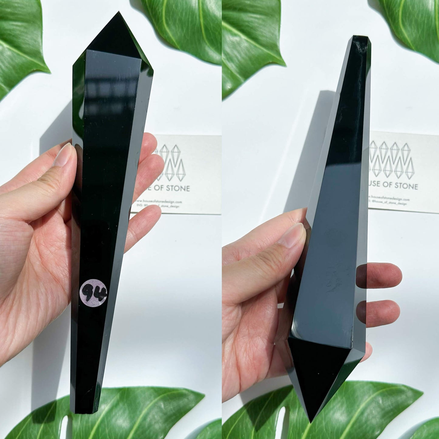 Natural Black Obsidian Wand/High Quality Black Obsidian Point Wand/Crystal Gemstone Obsidian Wand Handle/Obsidian Stem/Root Chakra Healing/AAA