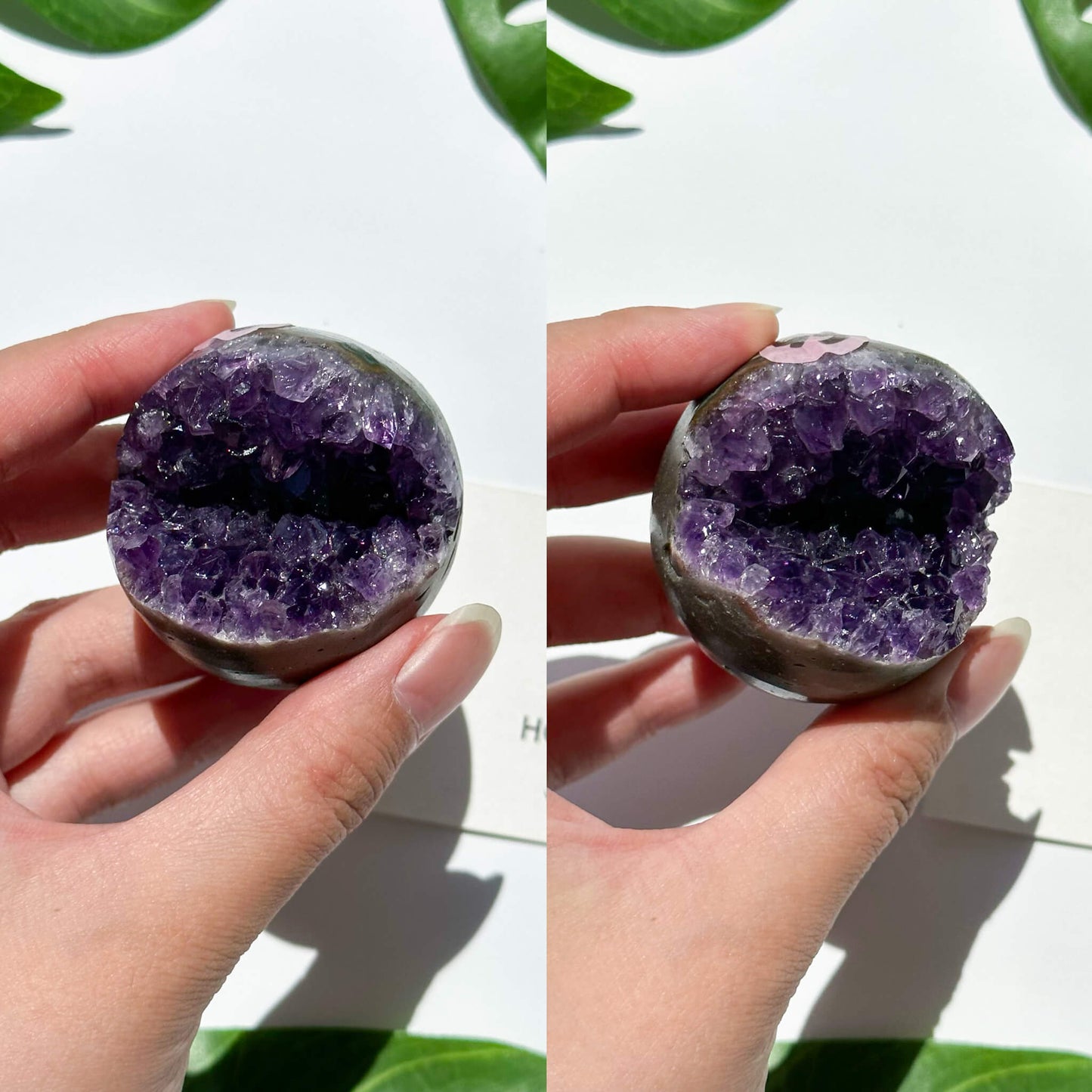 Natural Amethyst Geode Sphere/Druzy Amethyst Crystal Sphere/Amethyst Crystal Cluster Sphere/ChakraHealing/Meditation Tools/AAA