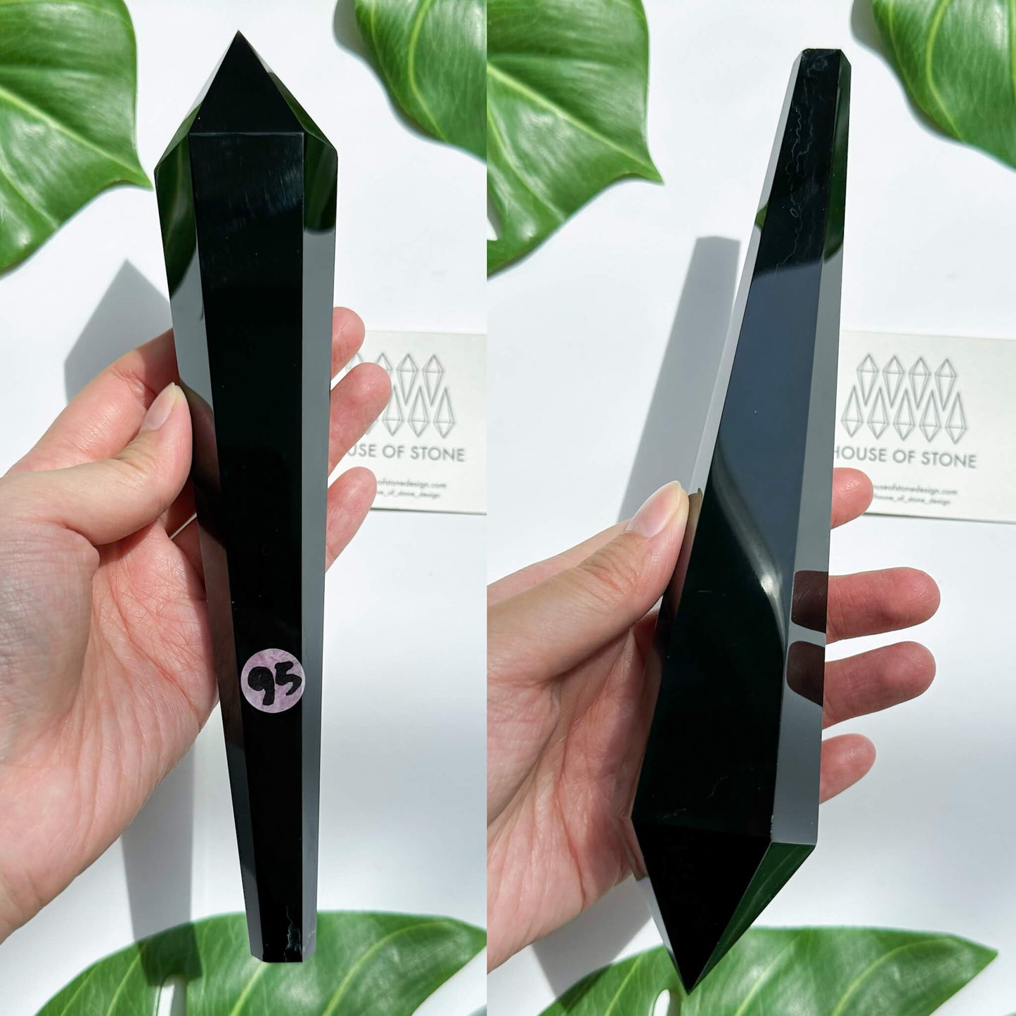 Natural Black Obsidian Wand/High Quality Black Obsidian Point Wand/Crystal Gemstone Obsidian Wand Handle/Obsidian Stem/Root Chakra Healing/AAA
