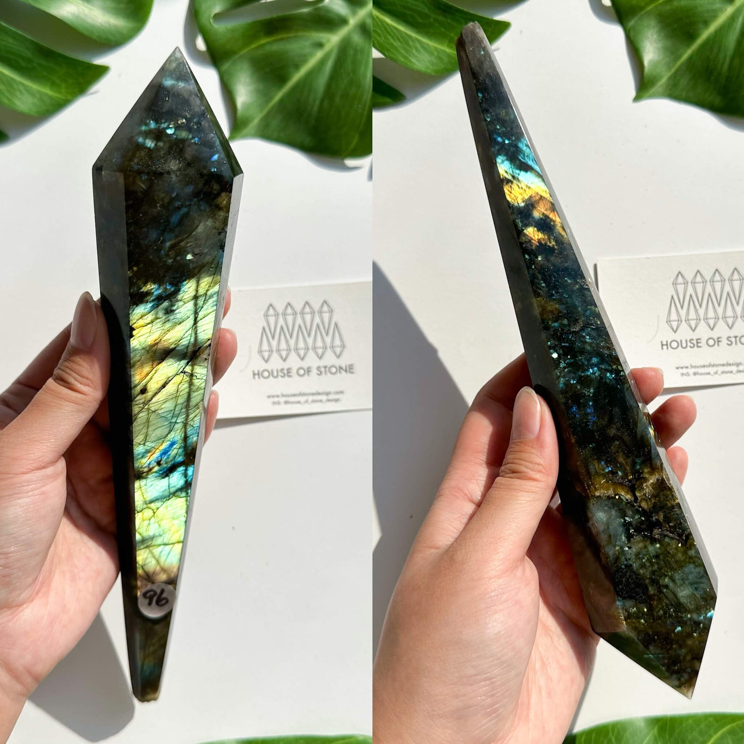Natural Labradorite Wand/Rainbow Labradorite Crystal Point Wand/Labradorite Crystal Handle/Labradorite Stem/Wedding Bouquet Handle/Chakra Healing/AAA