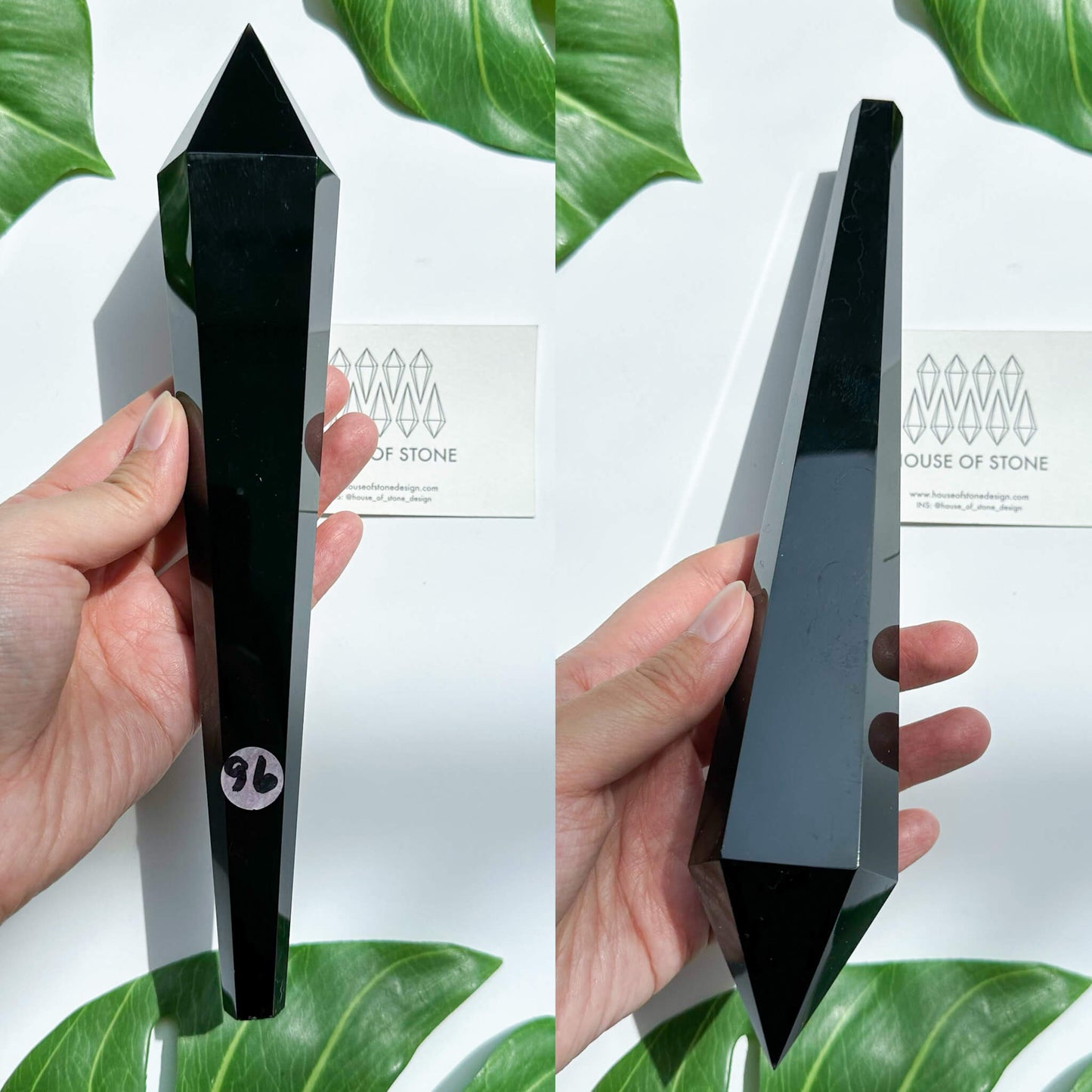 Natural Black Obsidian Wand/High Quality Black Obsidian Point Wand/Crystal Gemstone Obsidian Wand Handle/Obsidian Stem/Root Chakra Healing/AAA