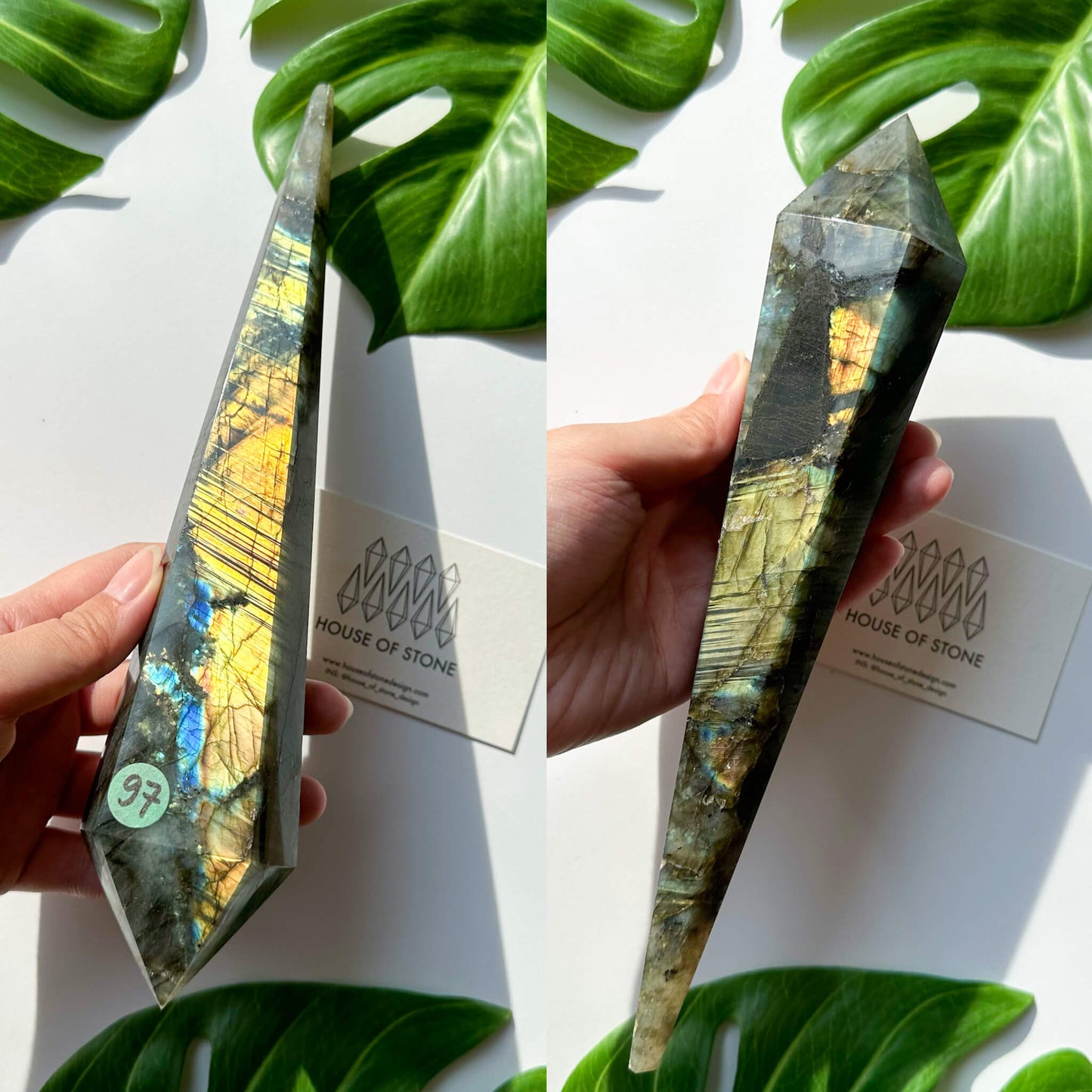 Natural Labradorite Wand/Rainbow Labradorite Crystal Point Wand/Labradorite Crystal Handle/Labradorite Stem/Wedding Bouquet Handle/Chakra Healing/AAA