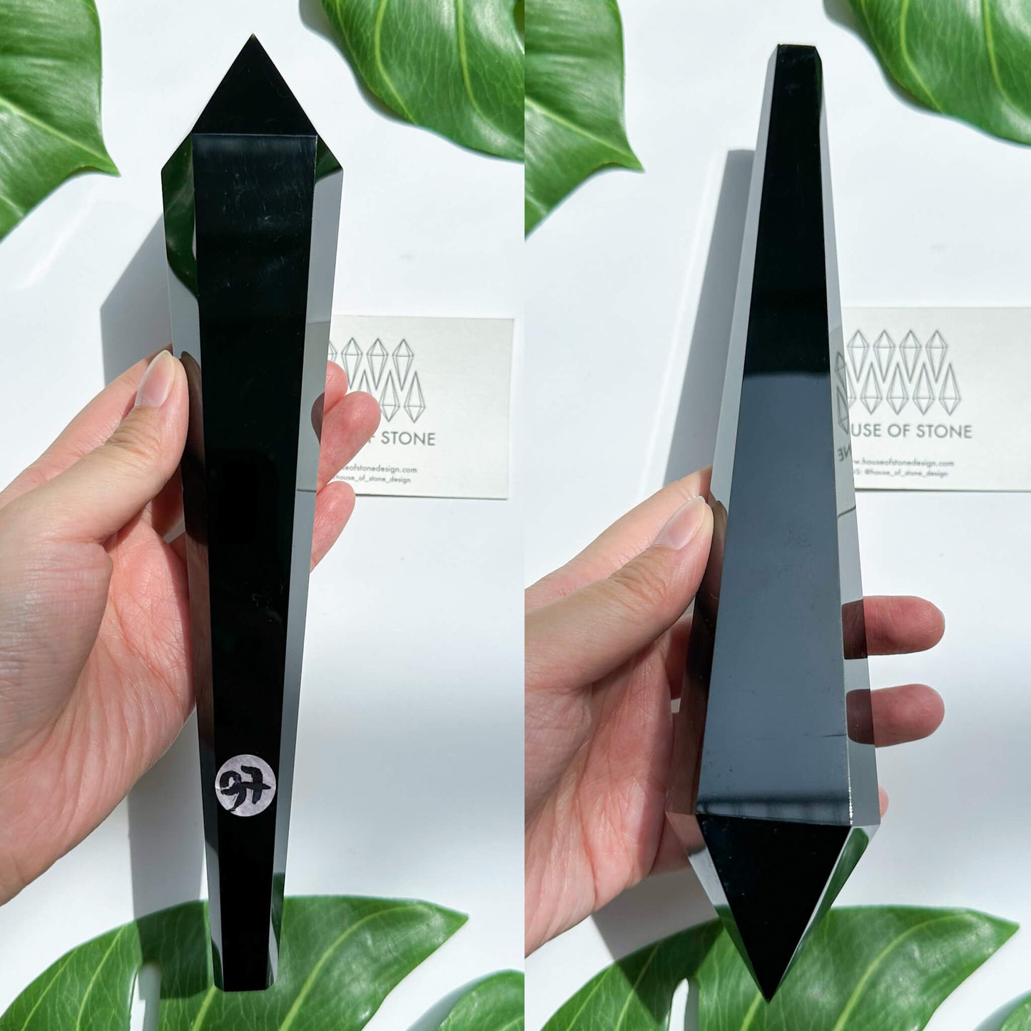 Natural Black Obsidian Wand/High Quality Black Obsidian Point Wand/Crystal Gemstone Obsidian Wand Handle/Obsidian Stem/Root Chakra Healing/AAA
