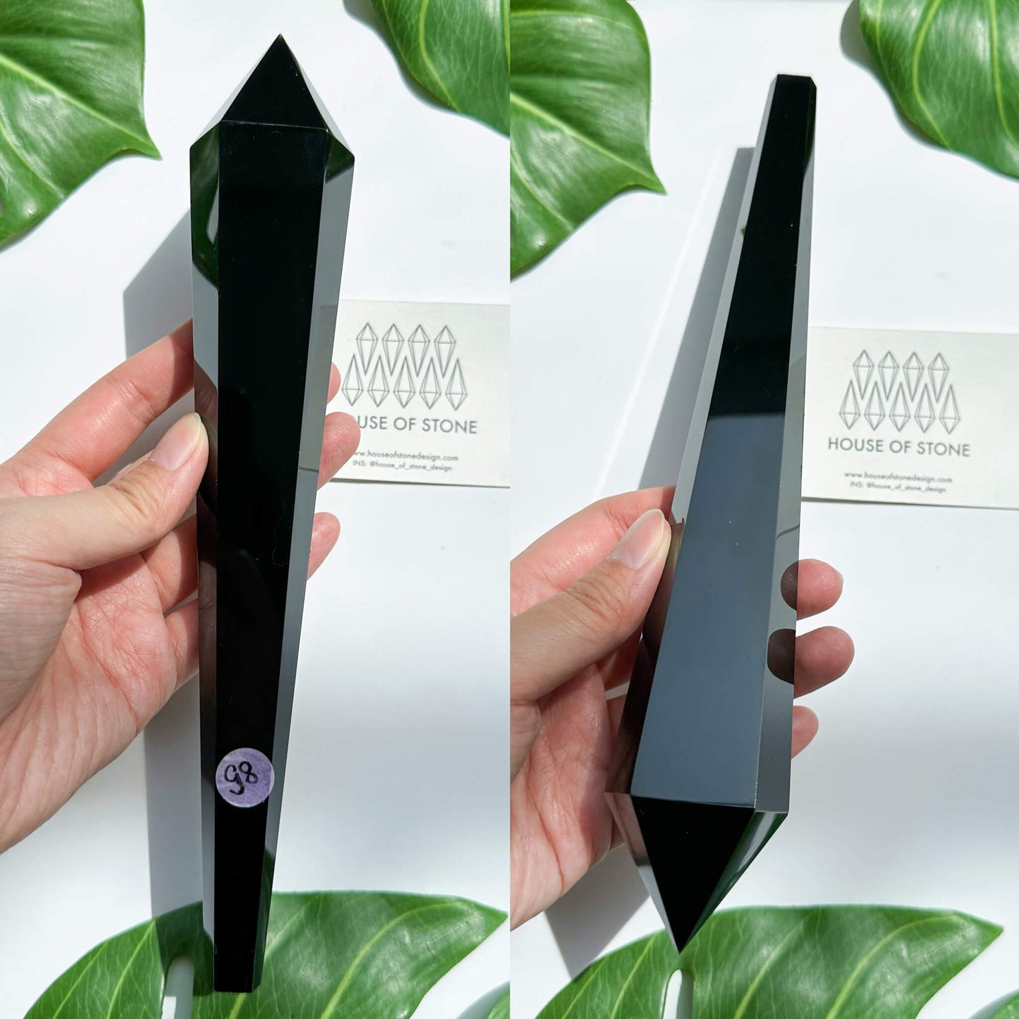 Natural Black Obsidian Wand/High Quality Black Obsidian Point Wand/Crystal Gemstone Obsidian Wand Handle/Obsidian Stem/Root Chakra Healing/AAA