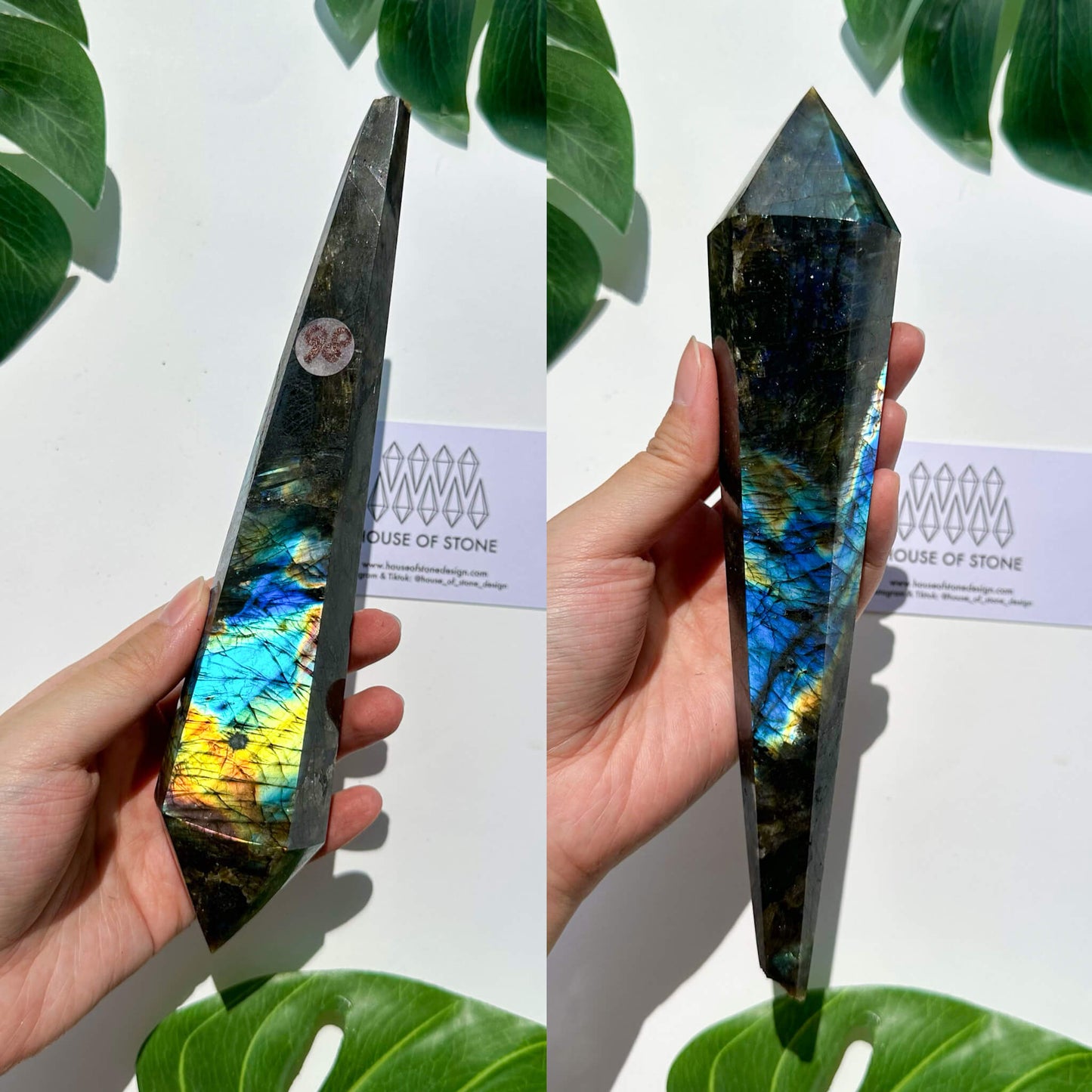 Natural Labradorite Wand/Rainbow Labradorite Crystal Point Wand/Labradorite Crystal Handle/Labradorite Stem/Wedding Bouquet Handle/Chakra Healing/AAA
